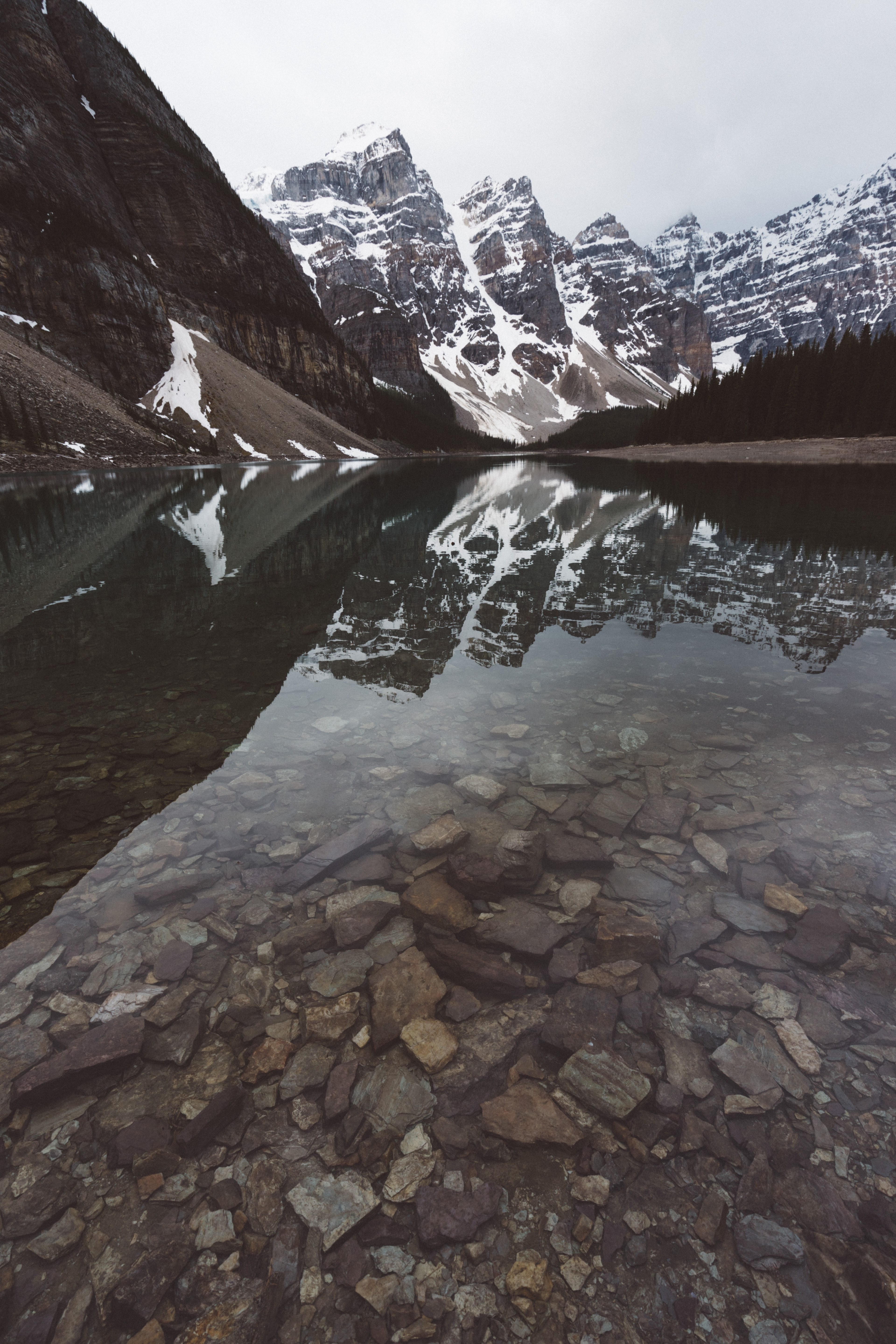 mountain peak snow and reflection hd, 4k, Phone HD Wallpaper
