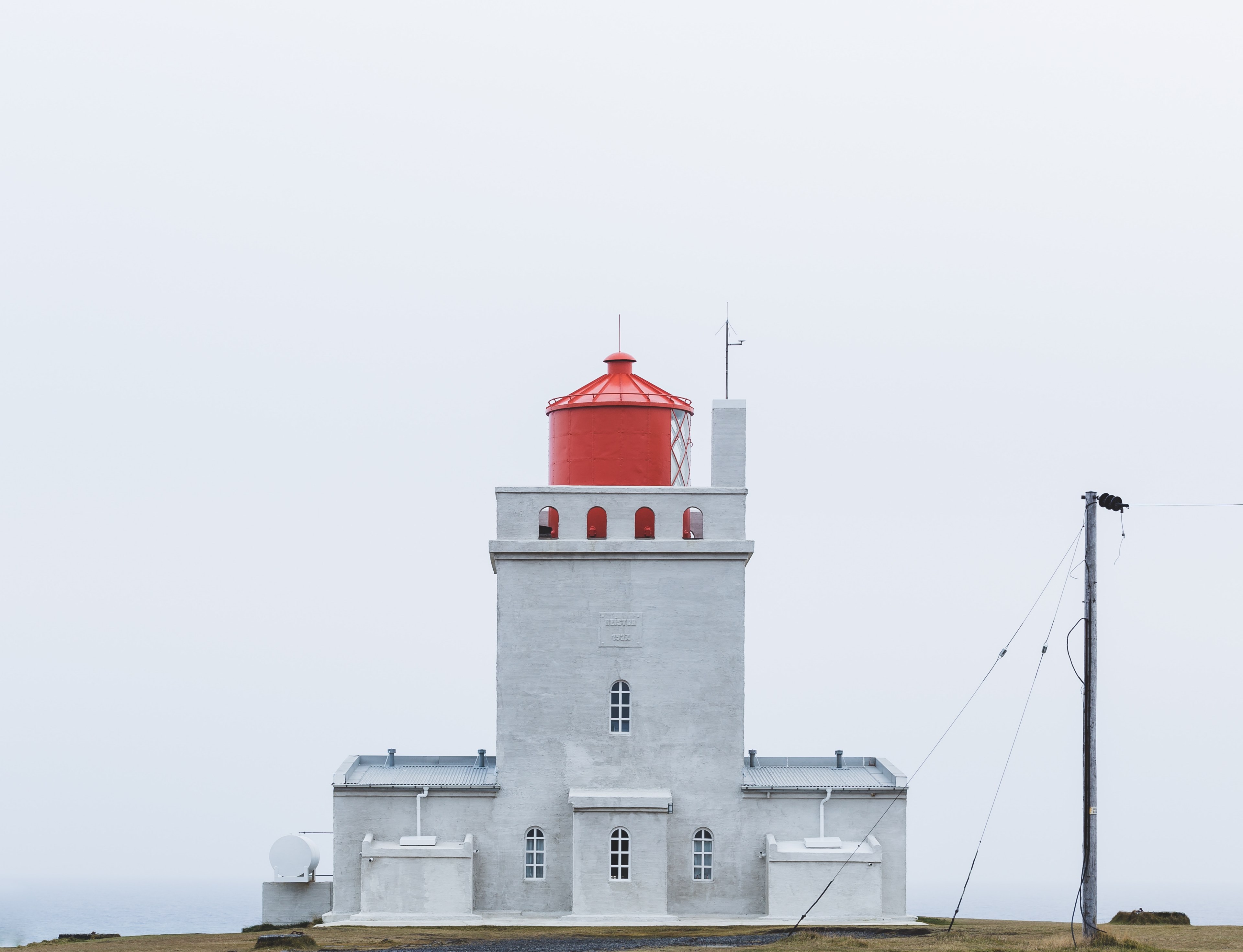 lighthouse dyrholaey island tower and coast 4k, HD Wallpaper