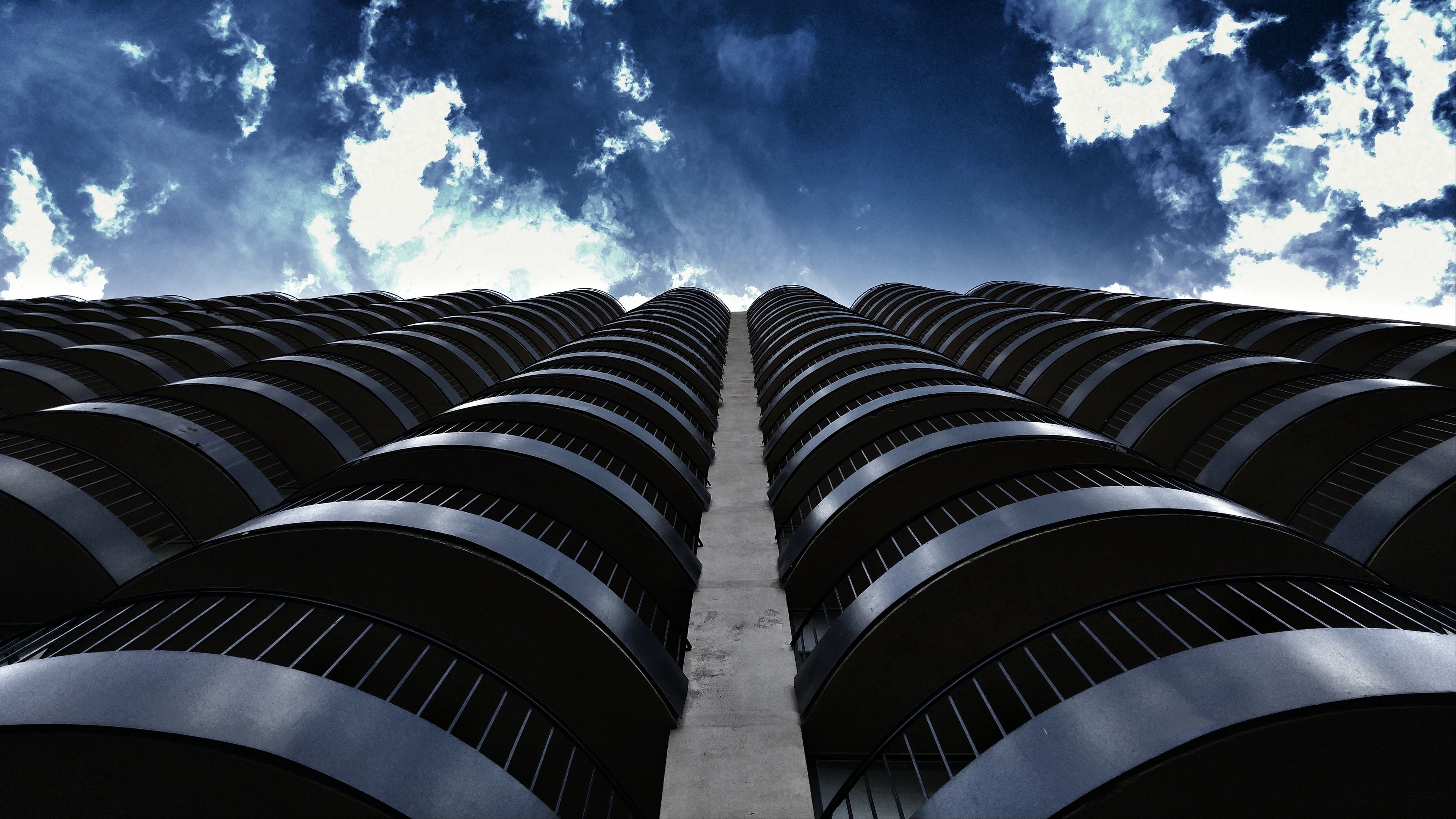building, facade, architecture, bottom view, 4k, HD Wallpaper