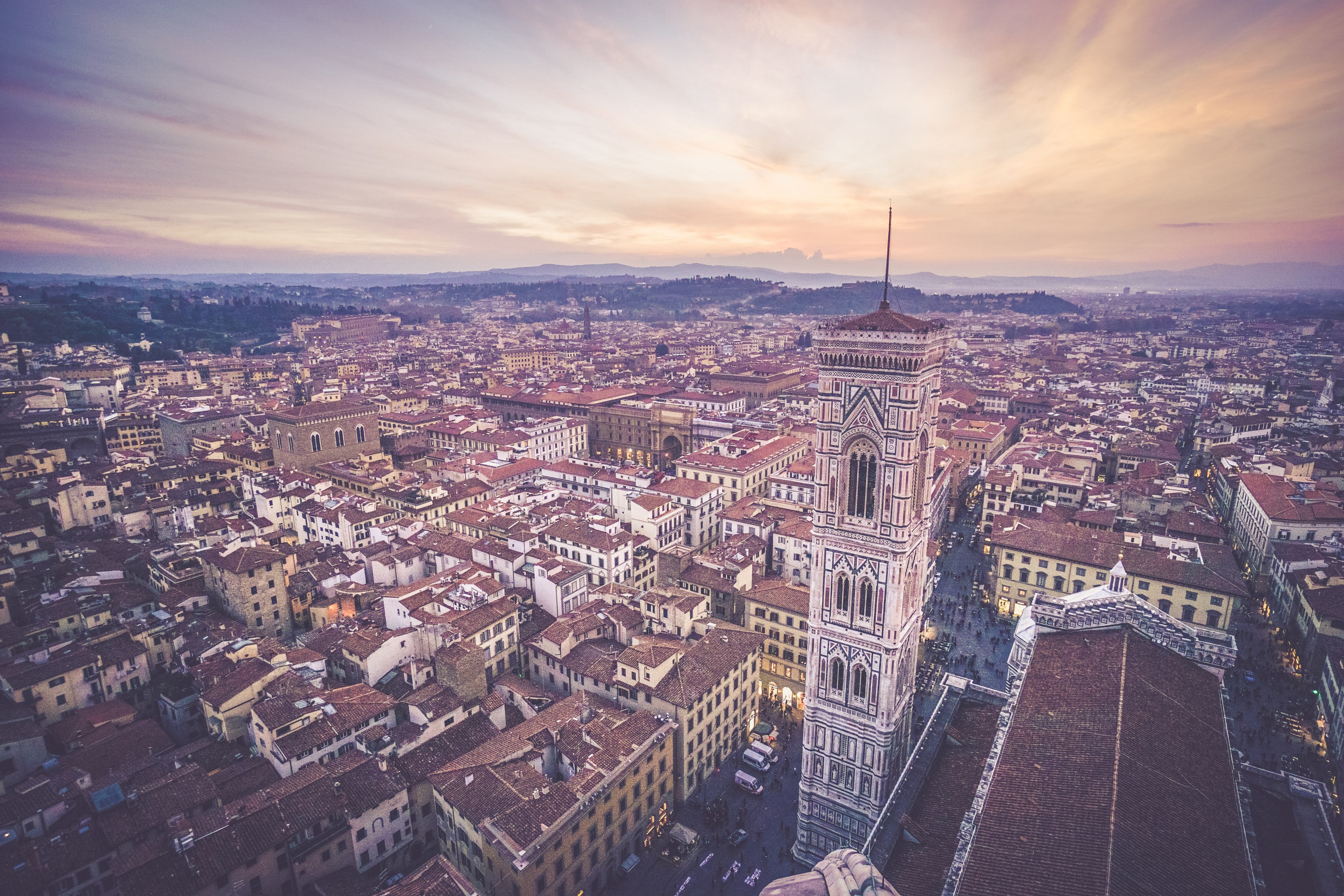sunset in florence 4k, HD Wallpaper