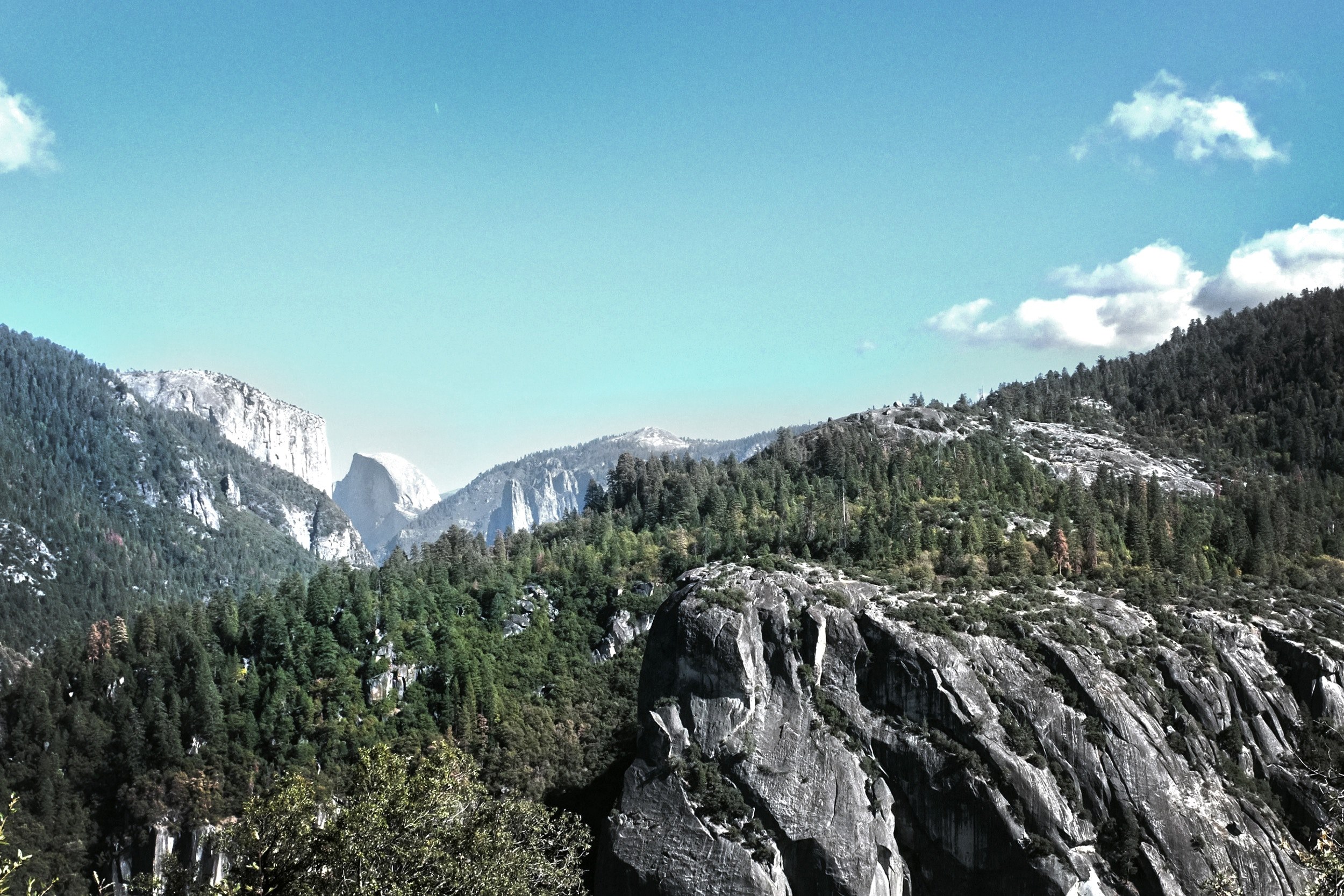a mountainous landscape with wooded ridges and granite summits, granite peaks 4k, HD Wallpaper