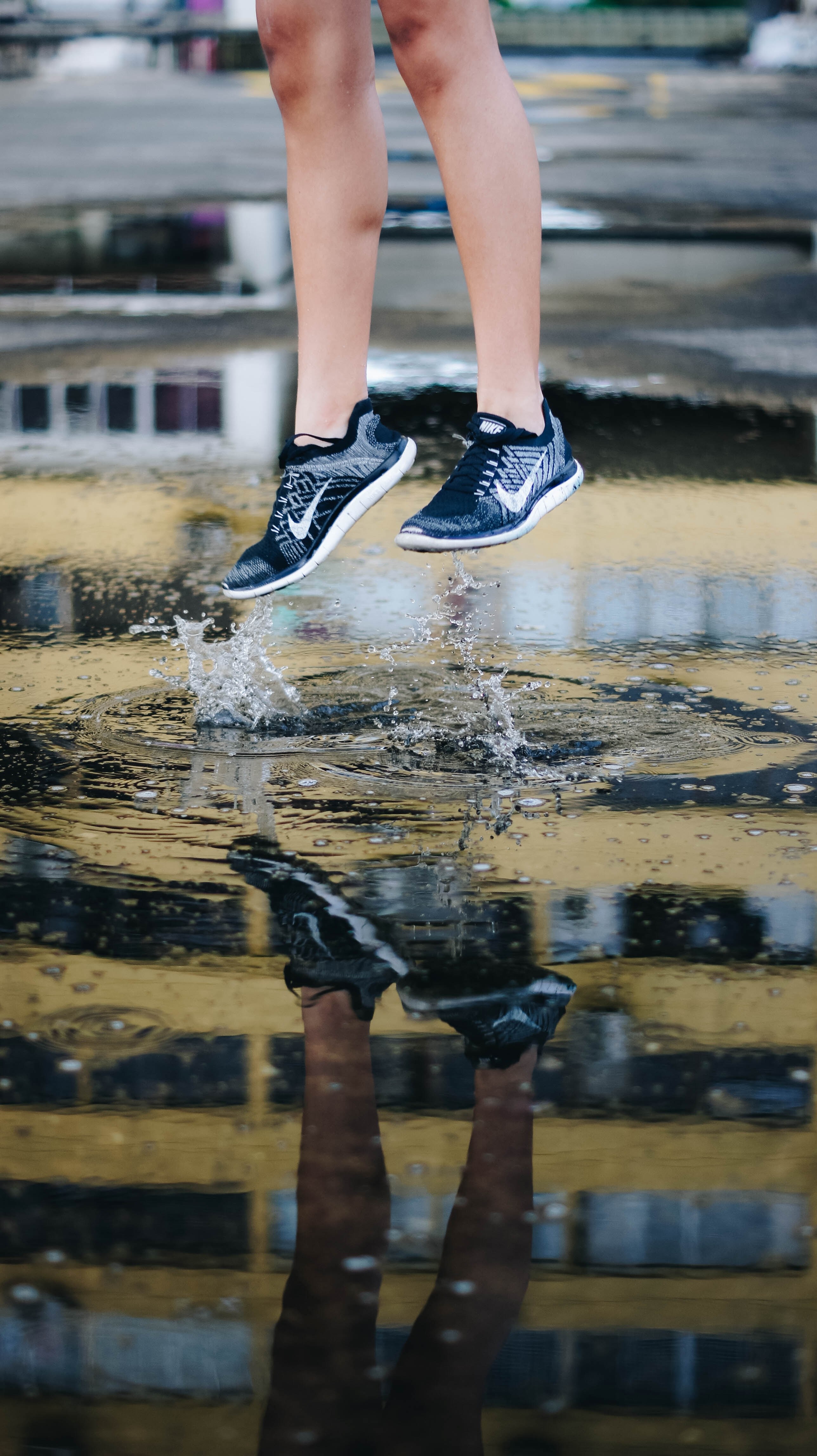 jump rain jumping and puddle hd, 4k, Phone HD Wallpaper