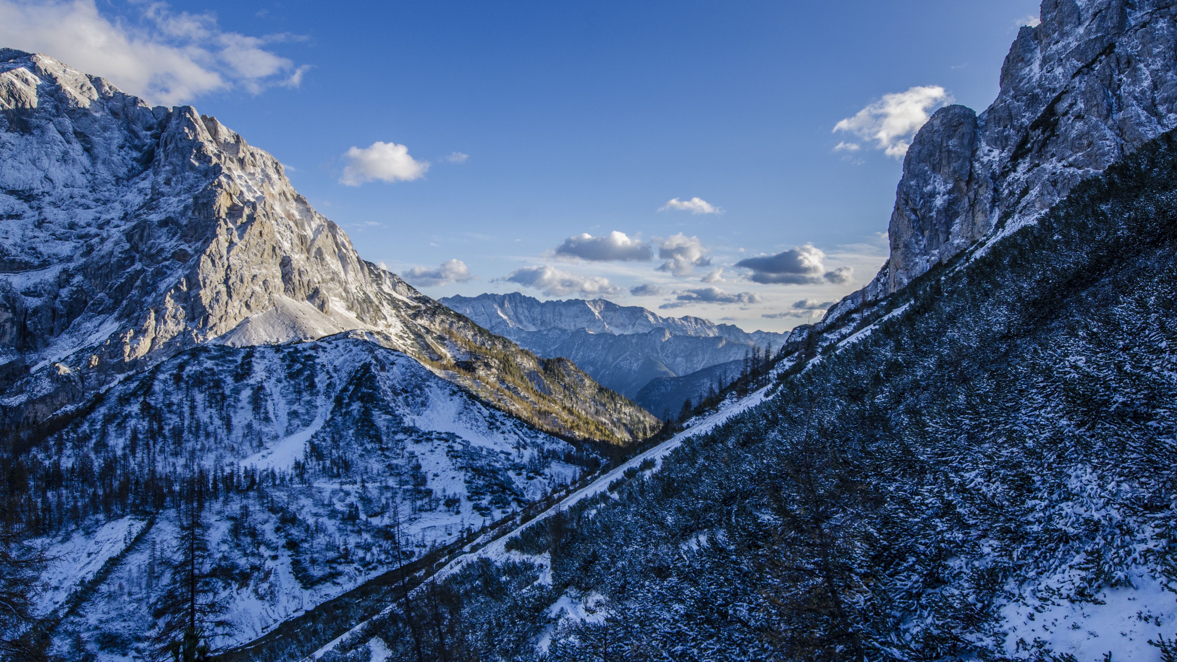alps, mountains, snow, 4k, HD Wallpaper
