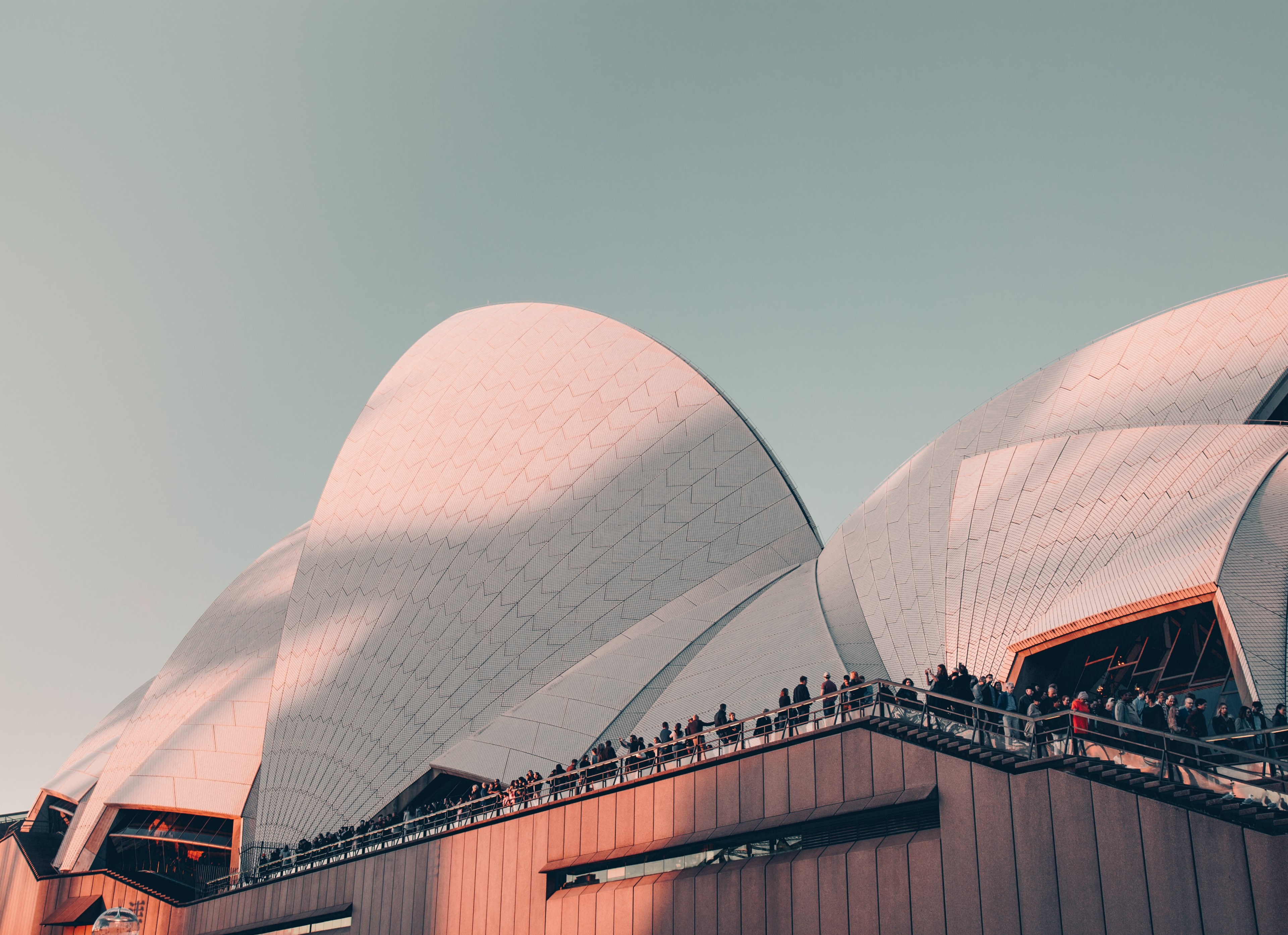 sydney opera house with people on the deck of the building, give the people what they want 4k, HD Wallpaper
