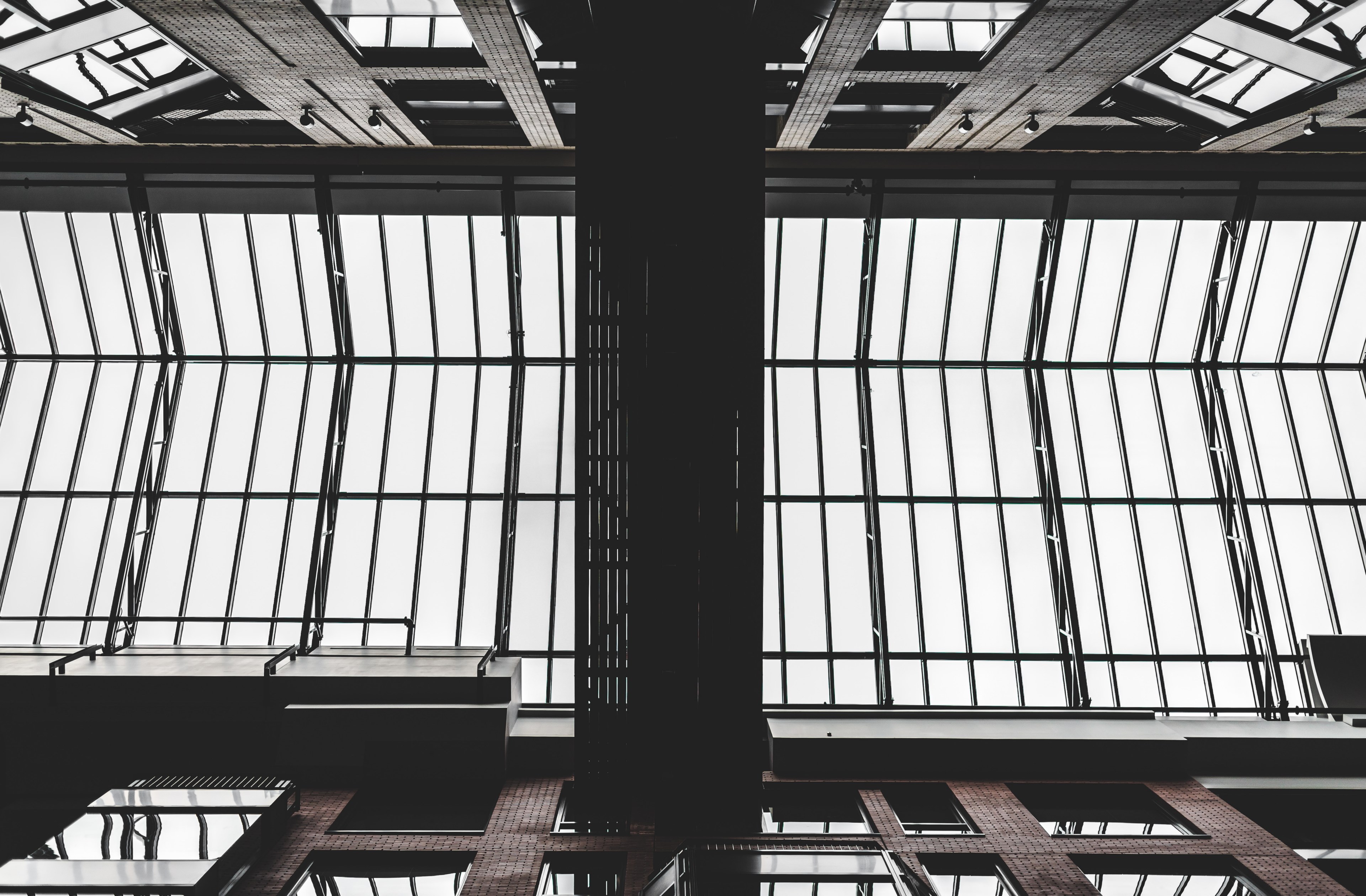 building interior ceiling skylight and ceiling window 4k, HD Wallpaper