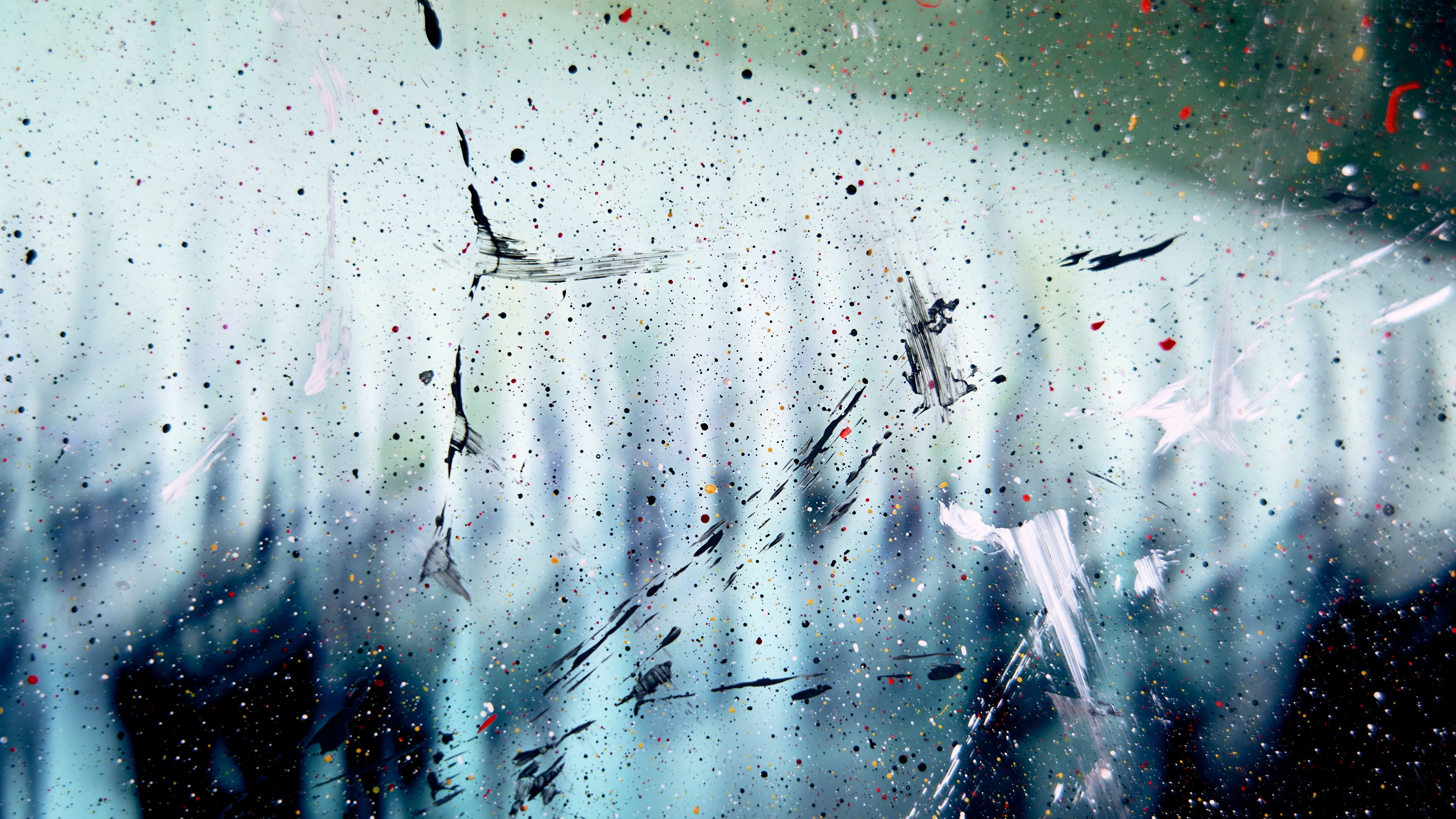 spray, abstraction, glass, blurred, 4k, HD Wallpaper