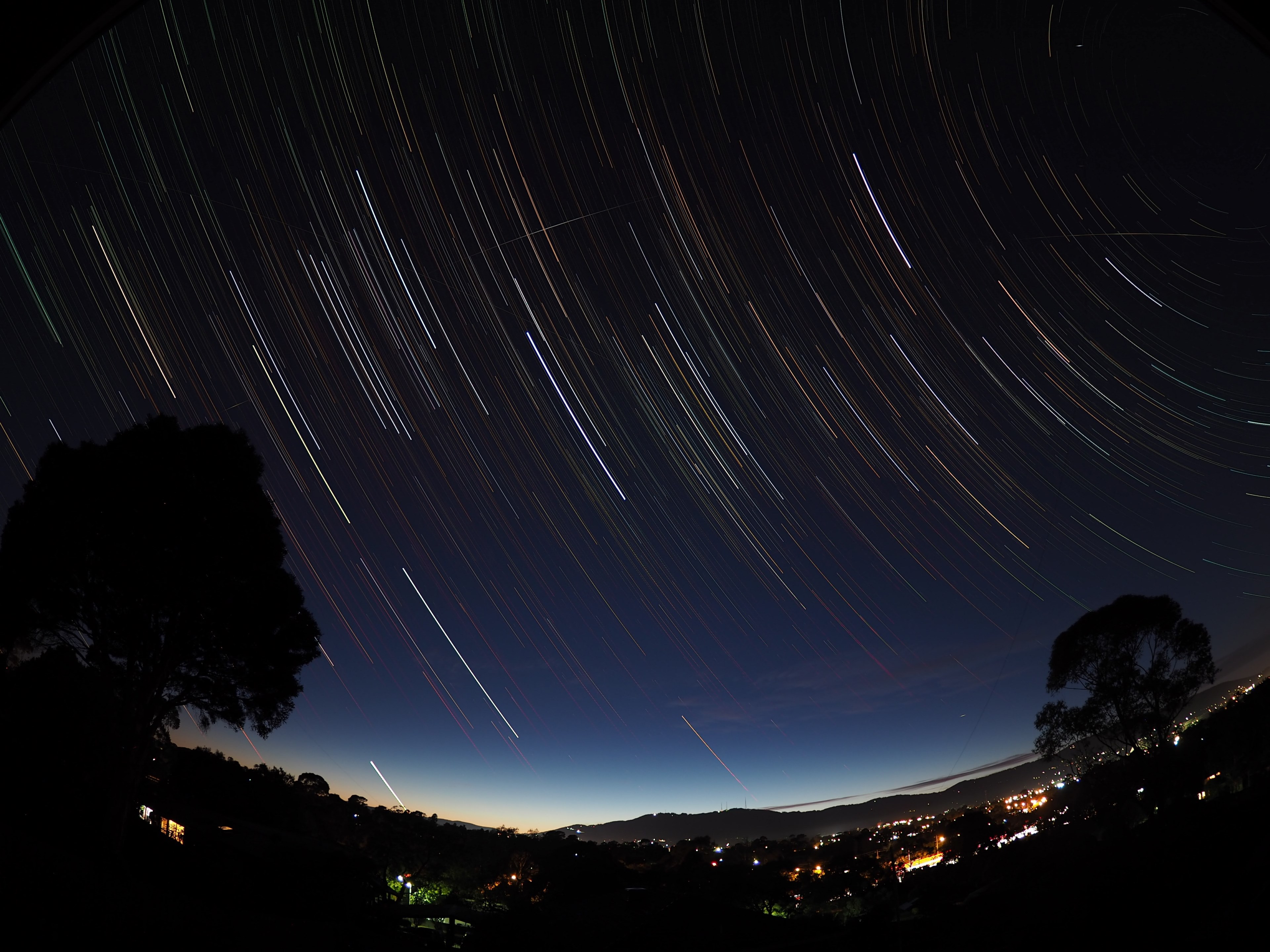 night sky star and silhouette 4k, HD Wallpaper
