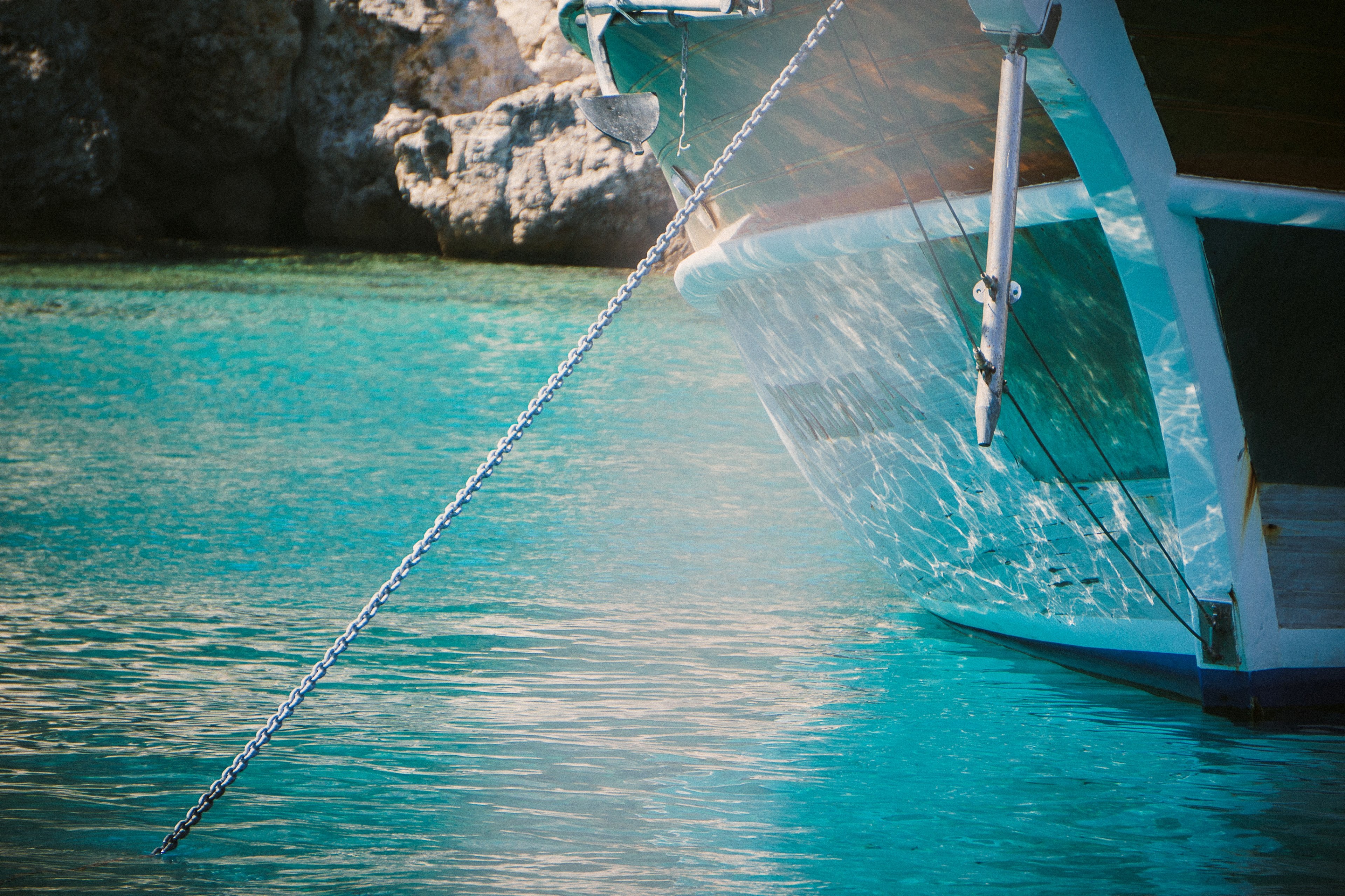anchor water boat and ship 4k, HD Wallpaper