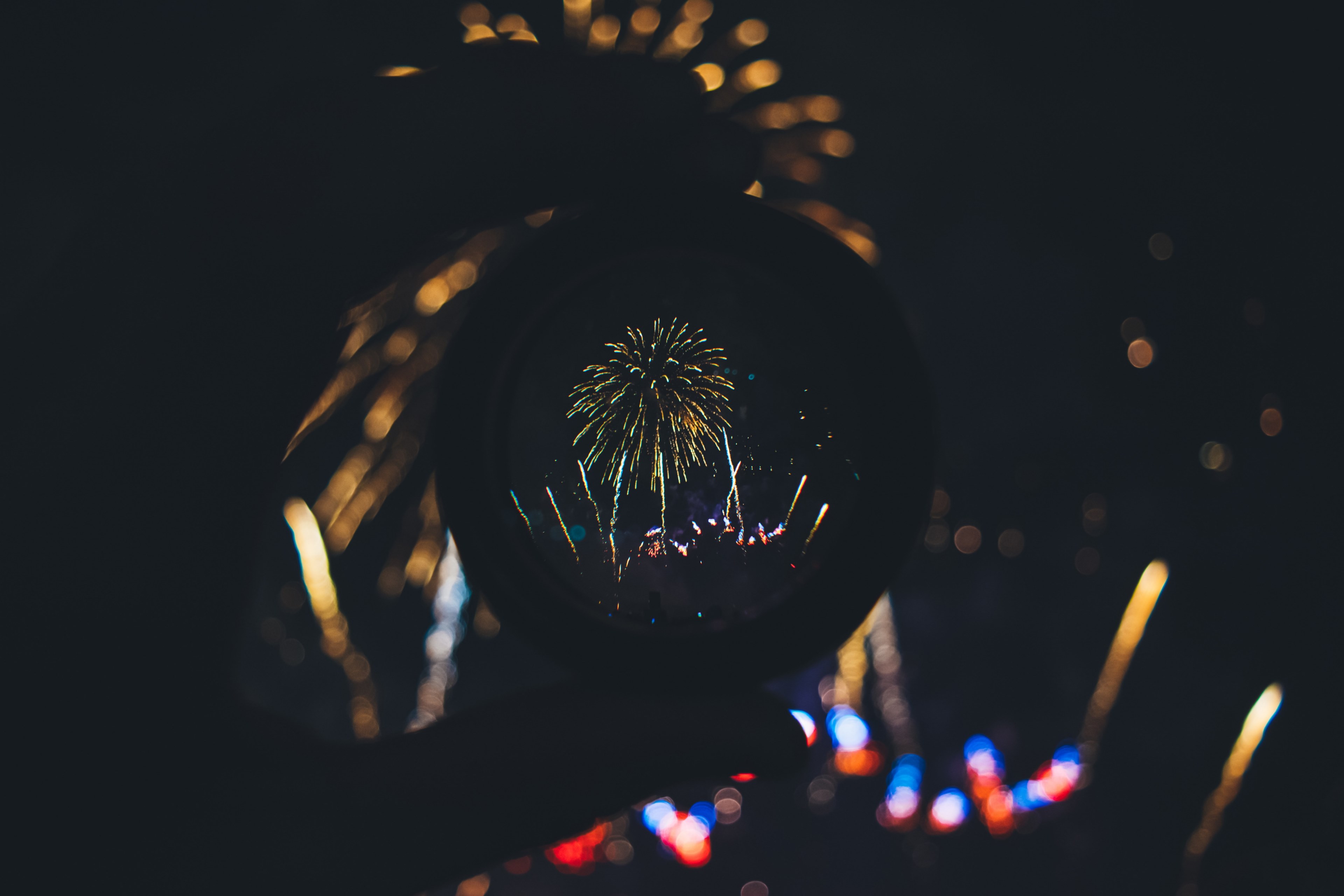 dark bonfire night 4th of july and firework 4k, HD Wallpaper