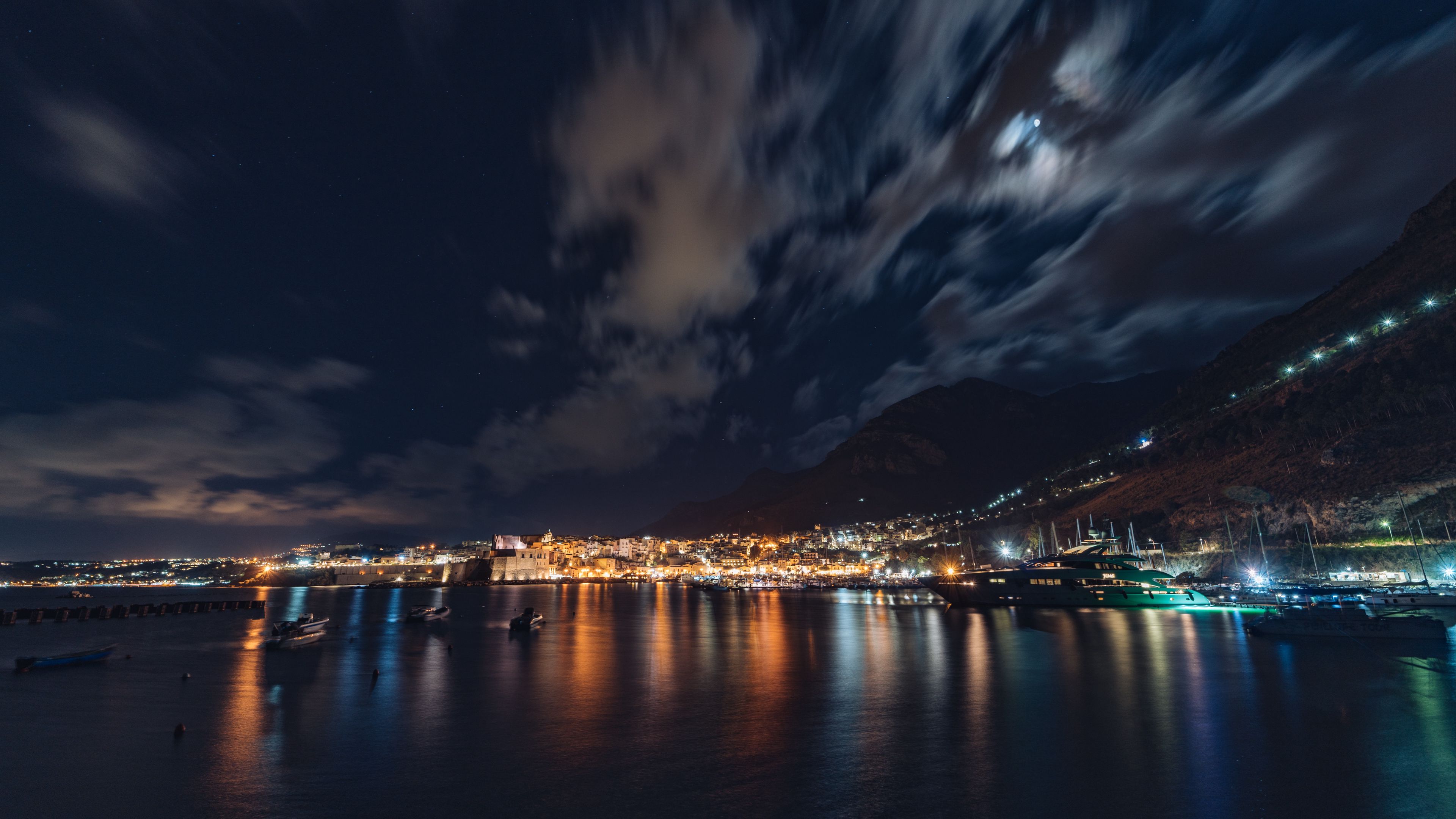 city, night, panorama, 4k, HD Wallpaper