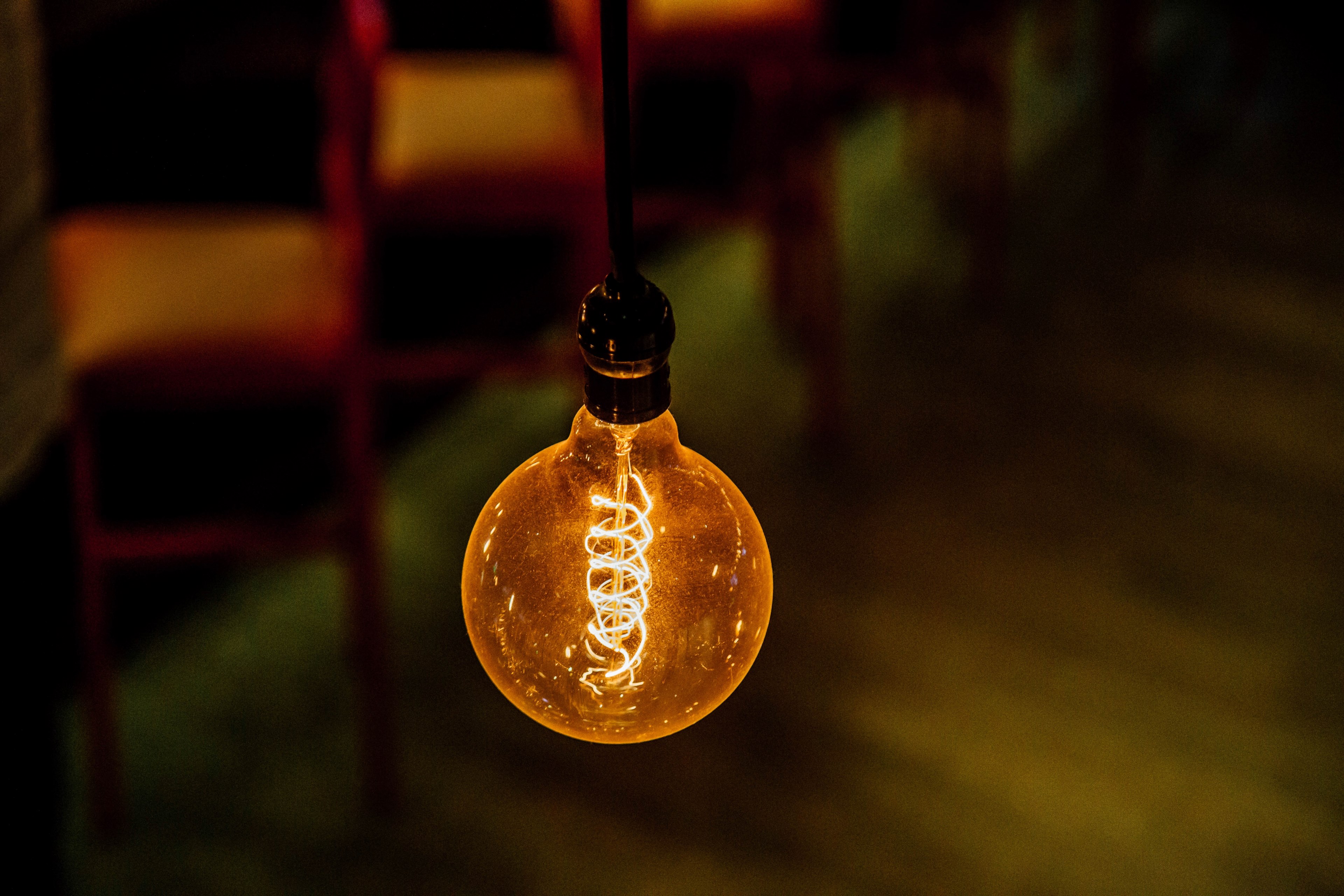 a vintage style lightbulb, retro lightbulb 4k, HD Wallpaper