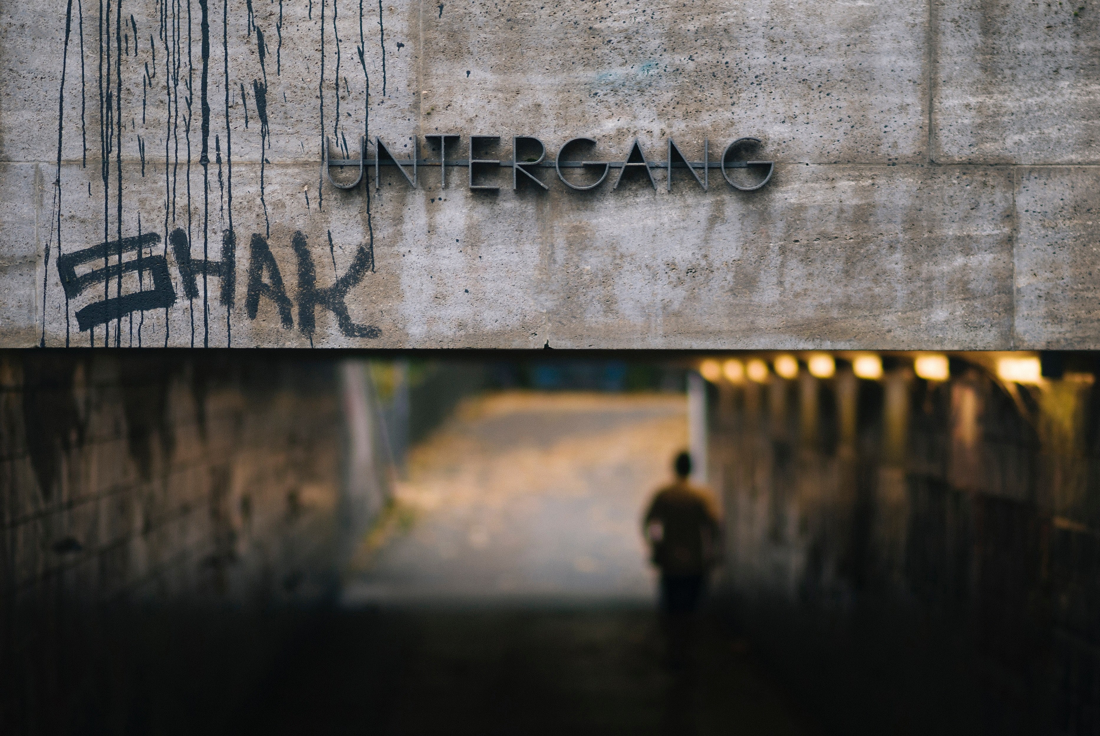 graffiti underpass urban and light 4k, HD Wallpaper