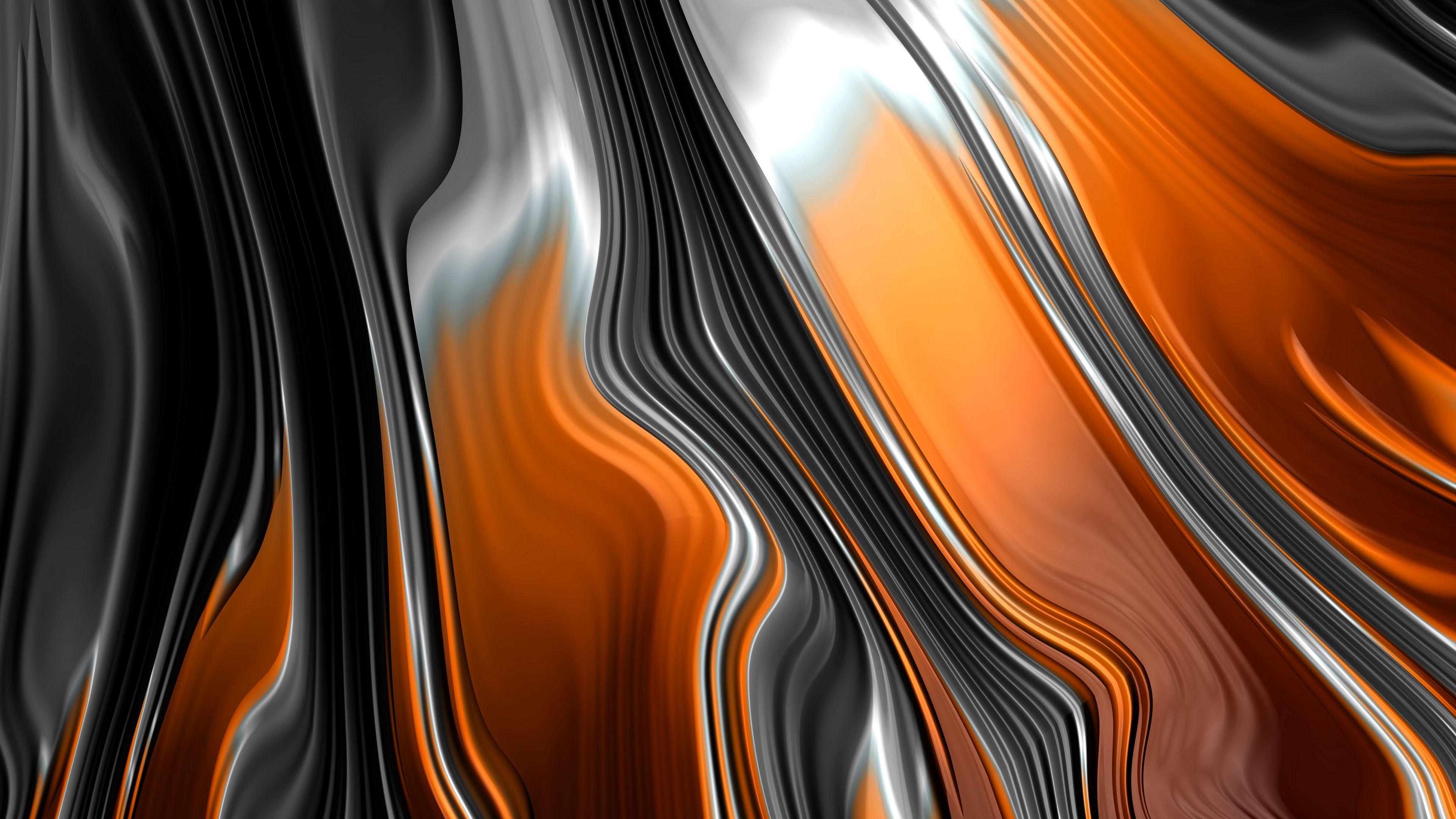 fractal, stripes, bends, lines, 4k, HD Wallpaper