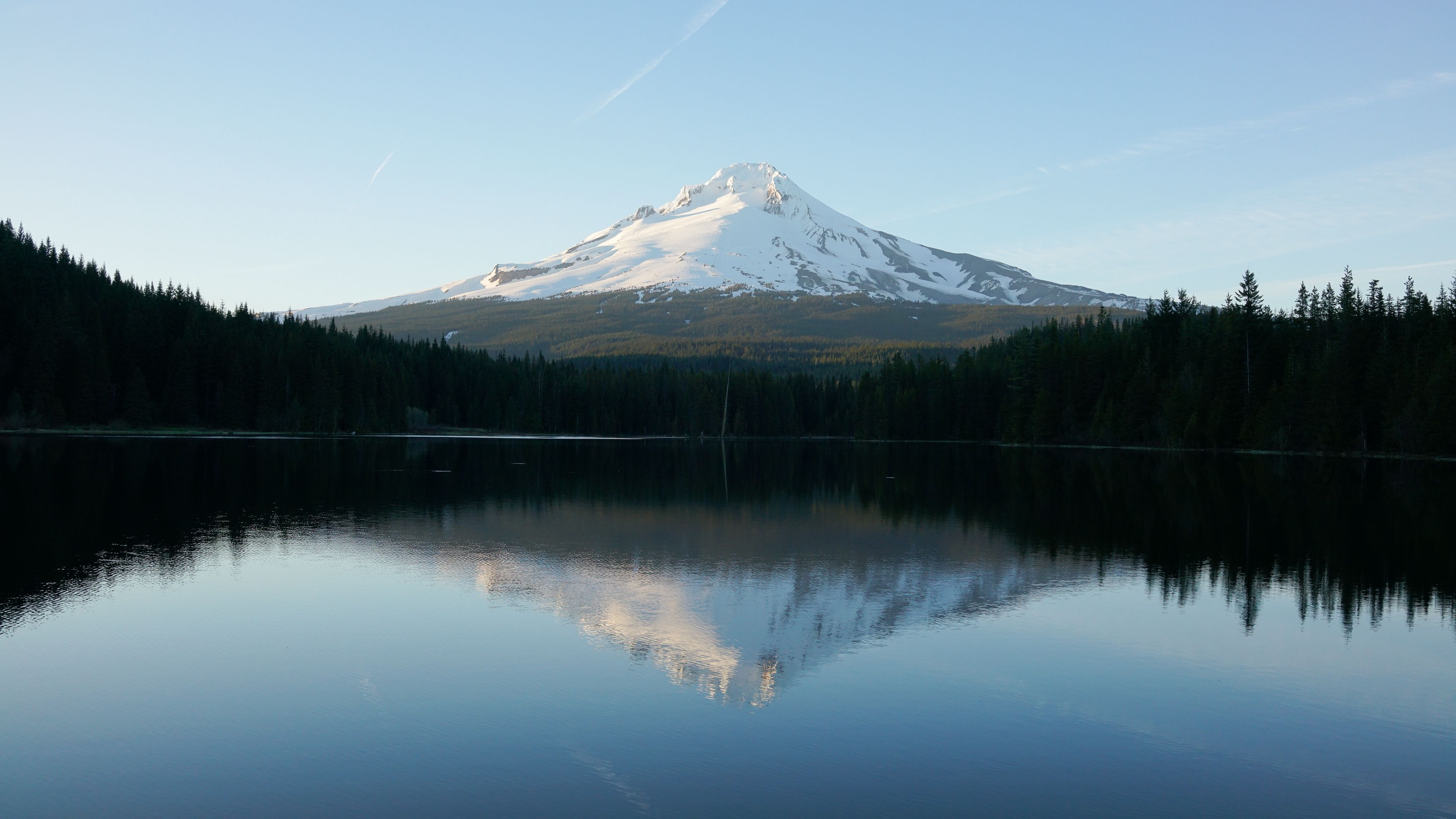 lake, mountains, reflection, sky, 4k, HD Wallpaper