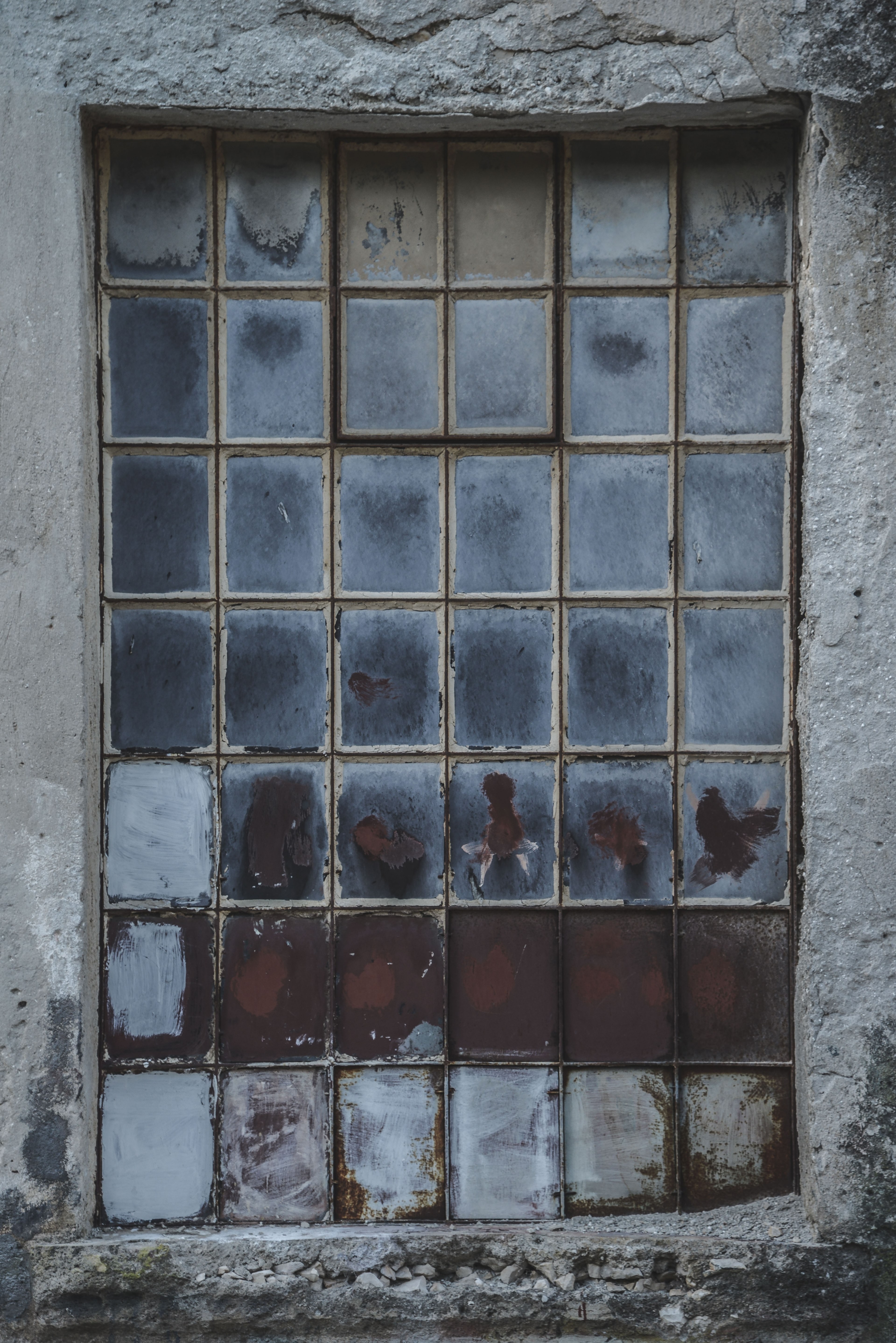 old rusty industrial style window 4k, Phone HD Wallpaper