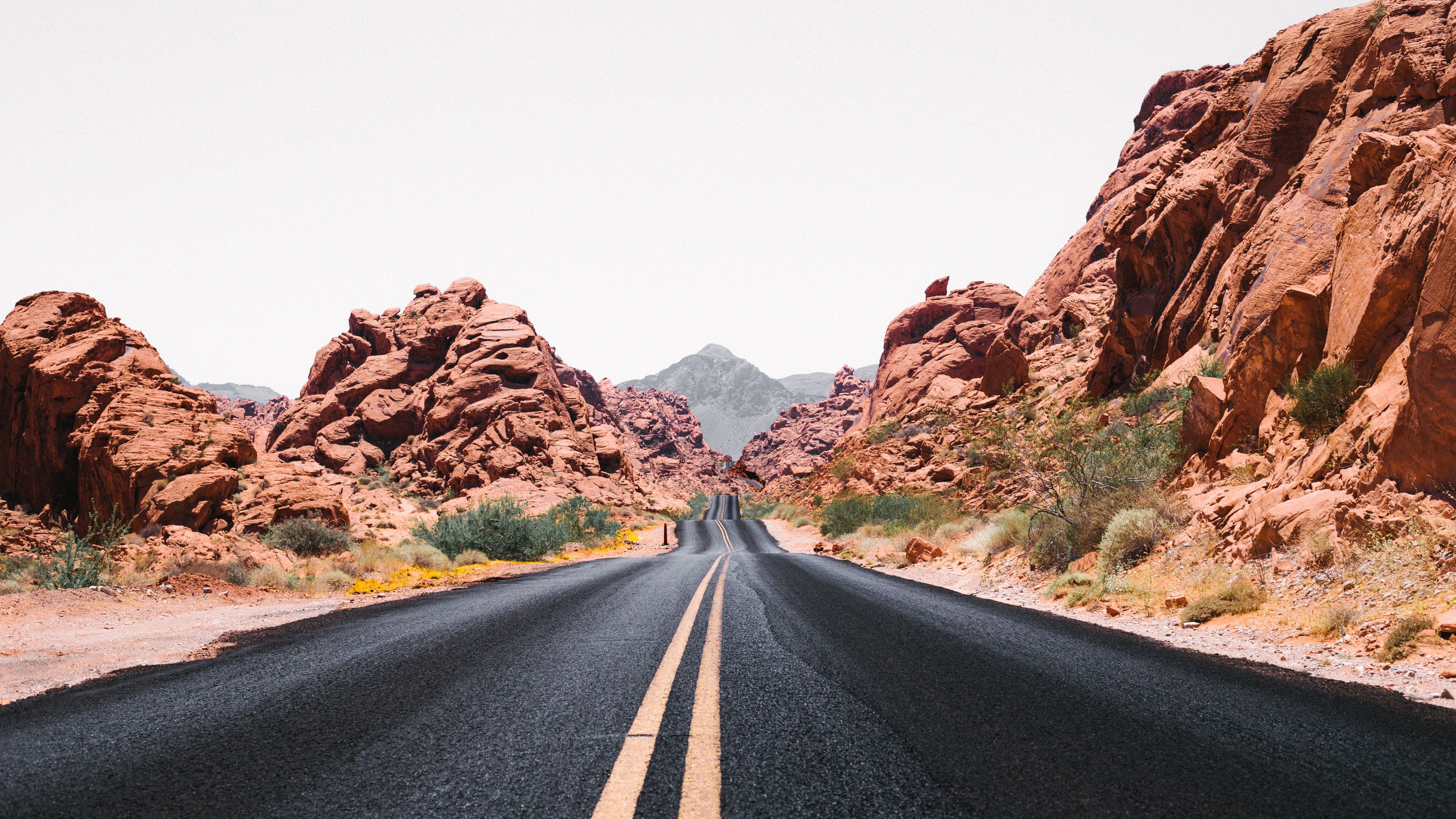 road, stones, marking, 4k, HD Wallpaper