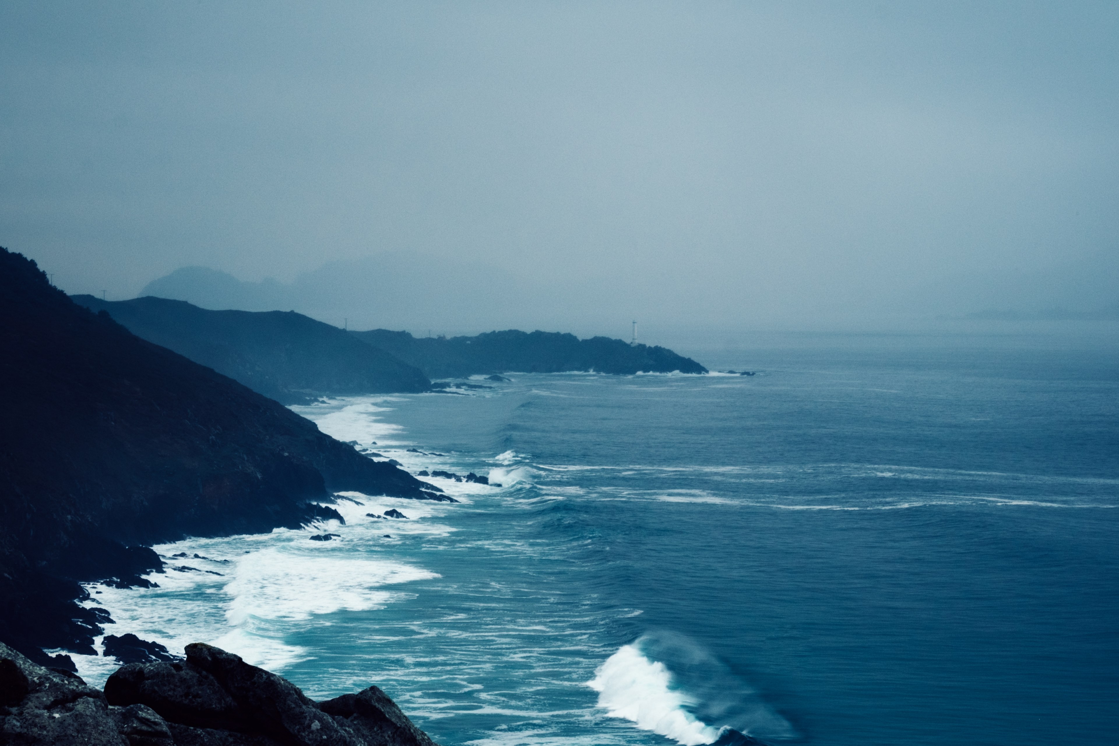 ocean coast coastline and rock 4k, HD Wallpaper