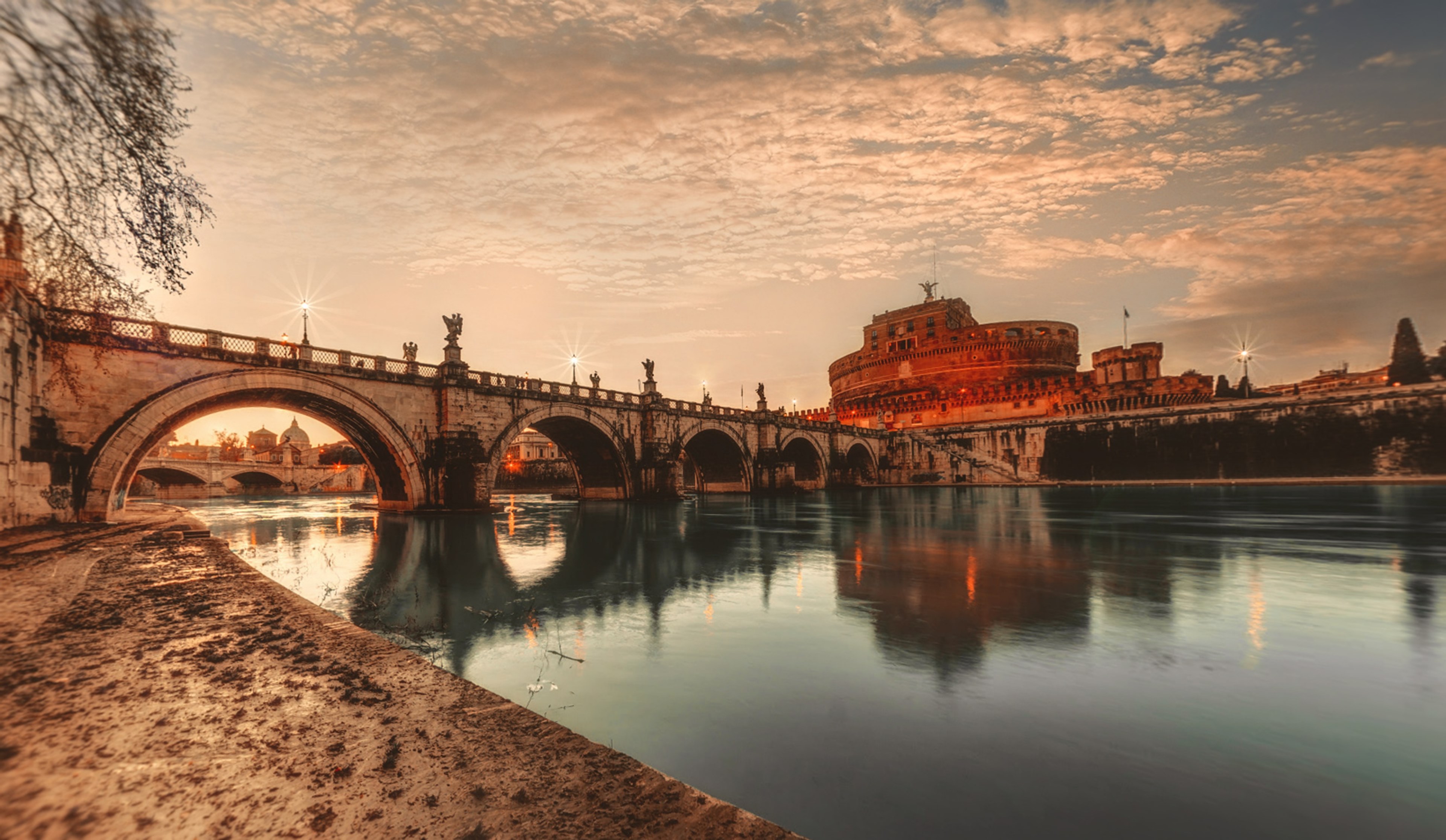 castel santangelo rome italy 4k, HD Wallpaper