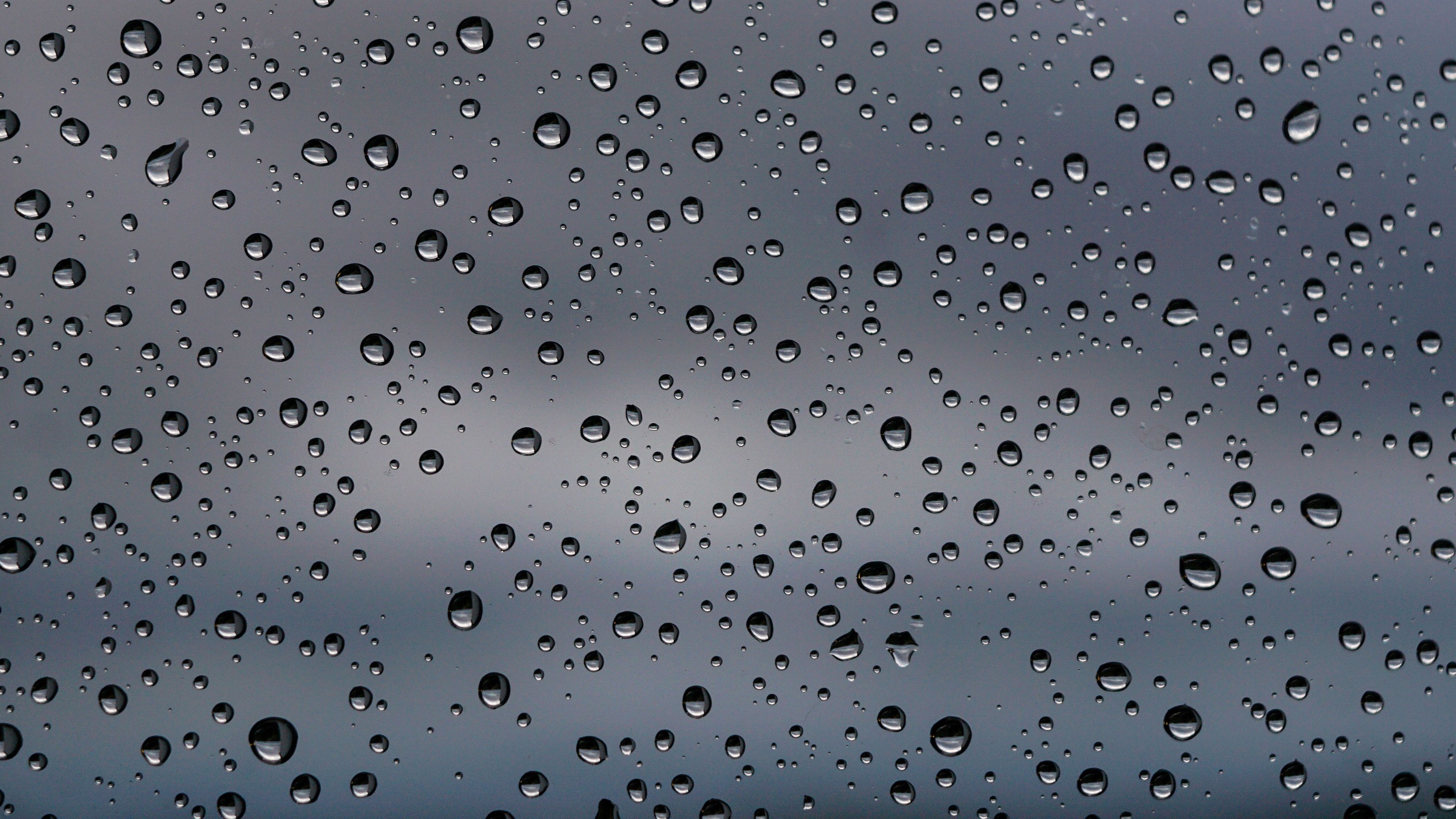drops, surface, glass, 4k, HD Wallpaper