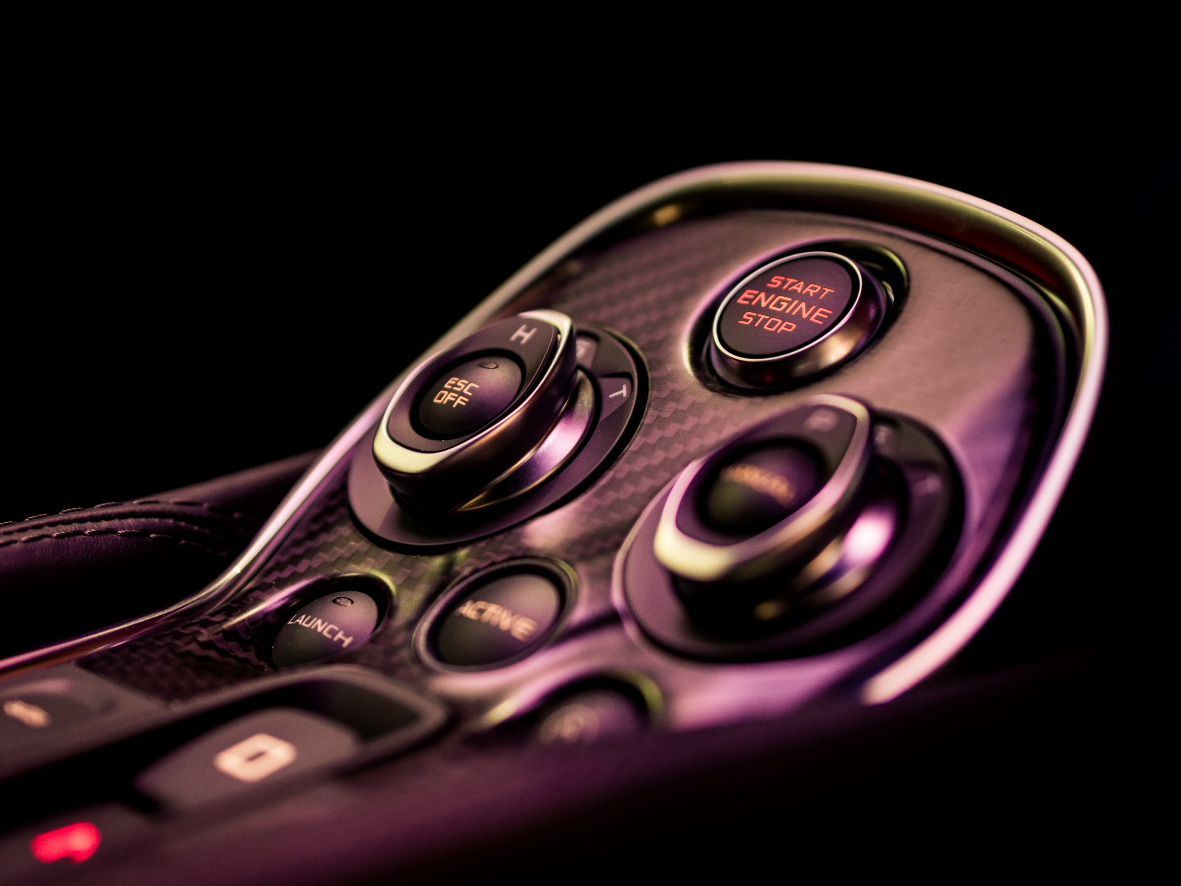 black car dash with buttons 4k, HD Wallpaper