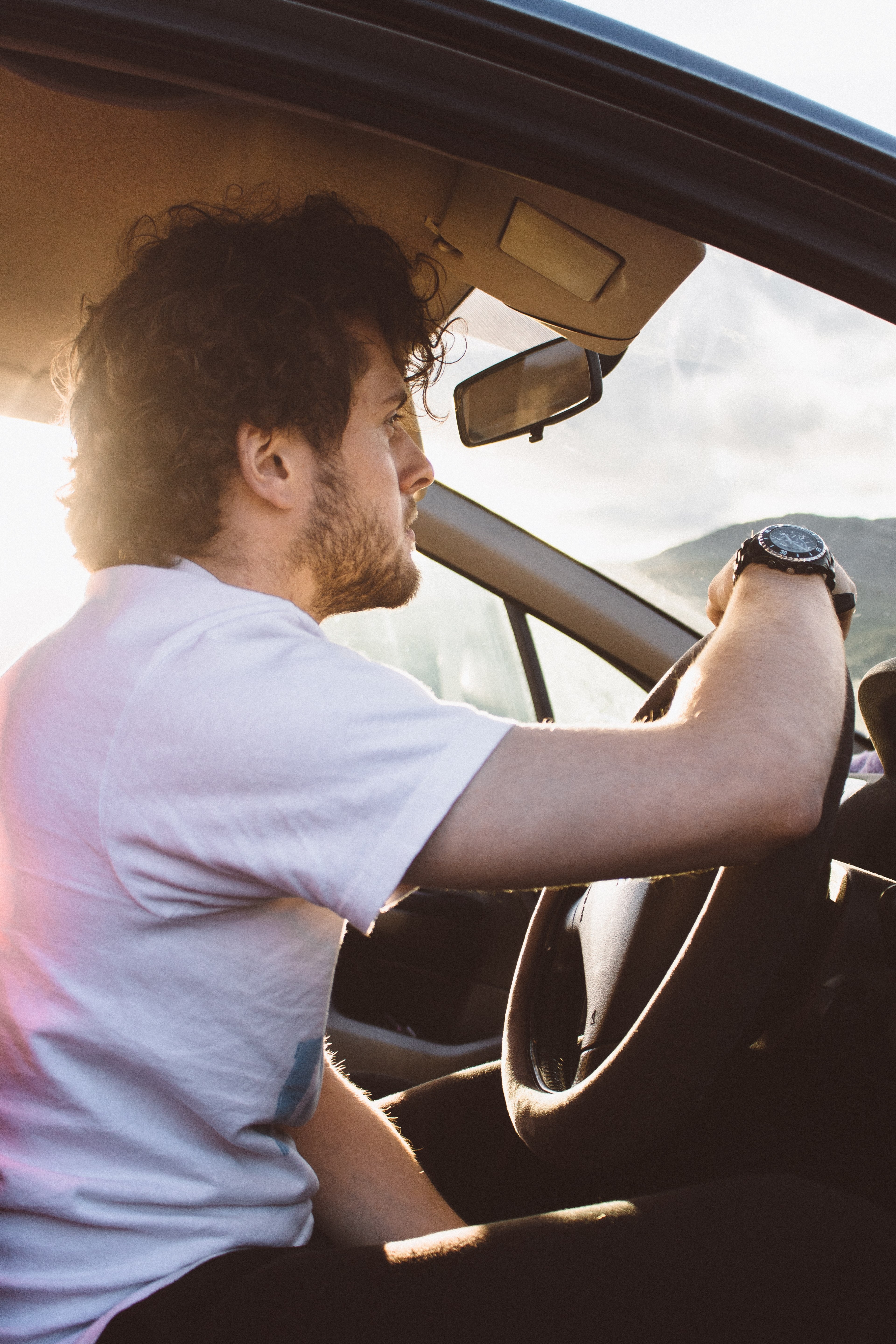 driving man driver and looking out hd, 4k, Phone HD Wallpaper