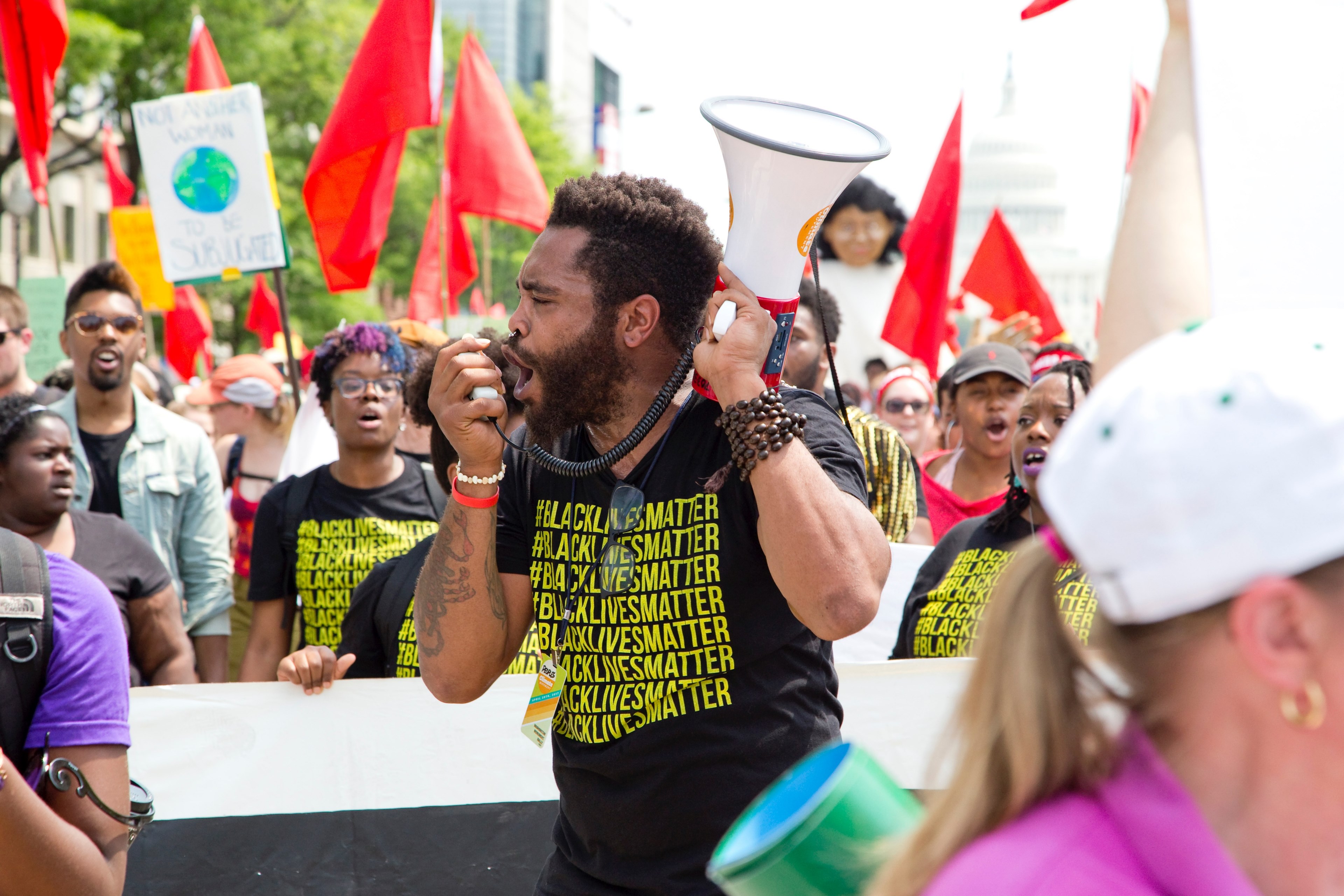 blm fired up at the peoples climate march 4k, HD Wallpaper