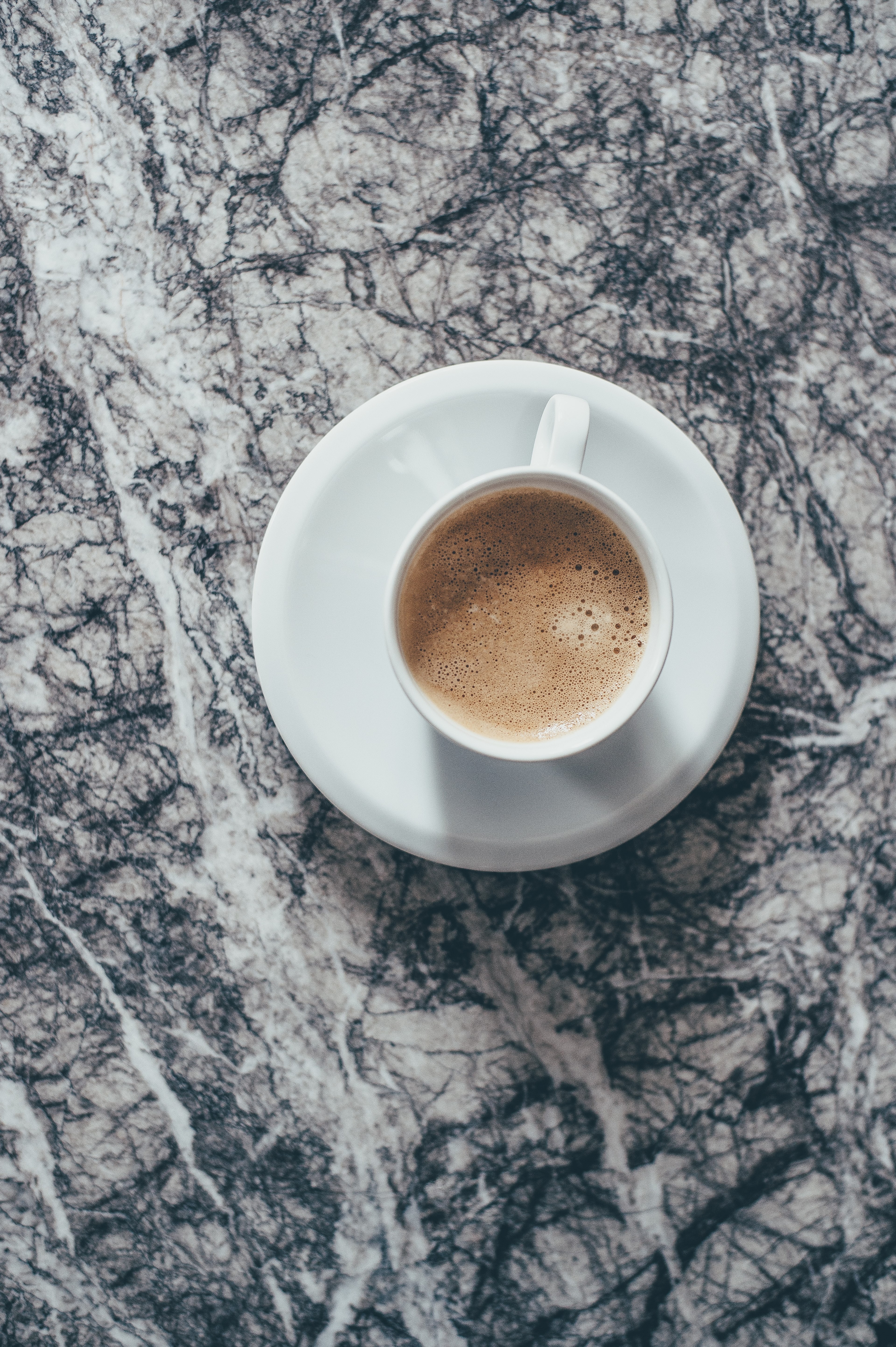 coffee cup saucer and marble hd, 4k, Phone HD Wallpaper