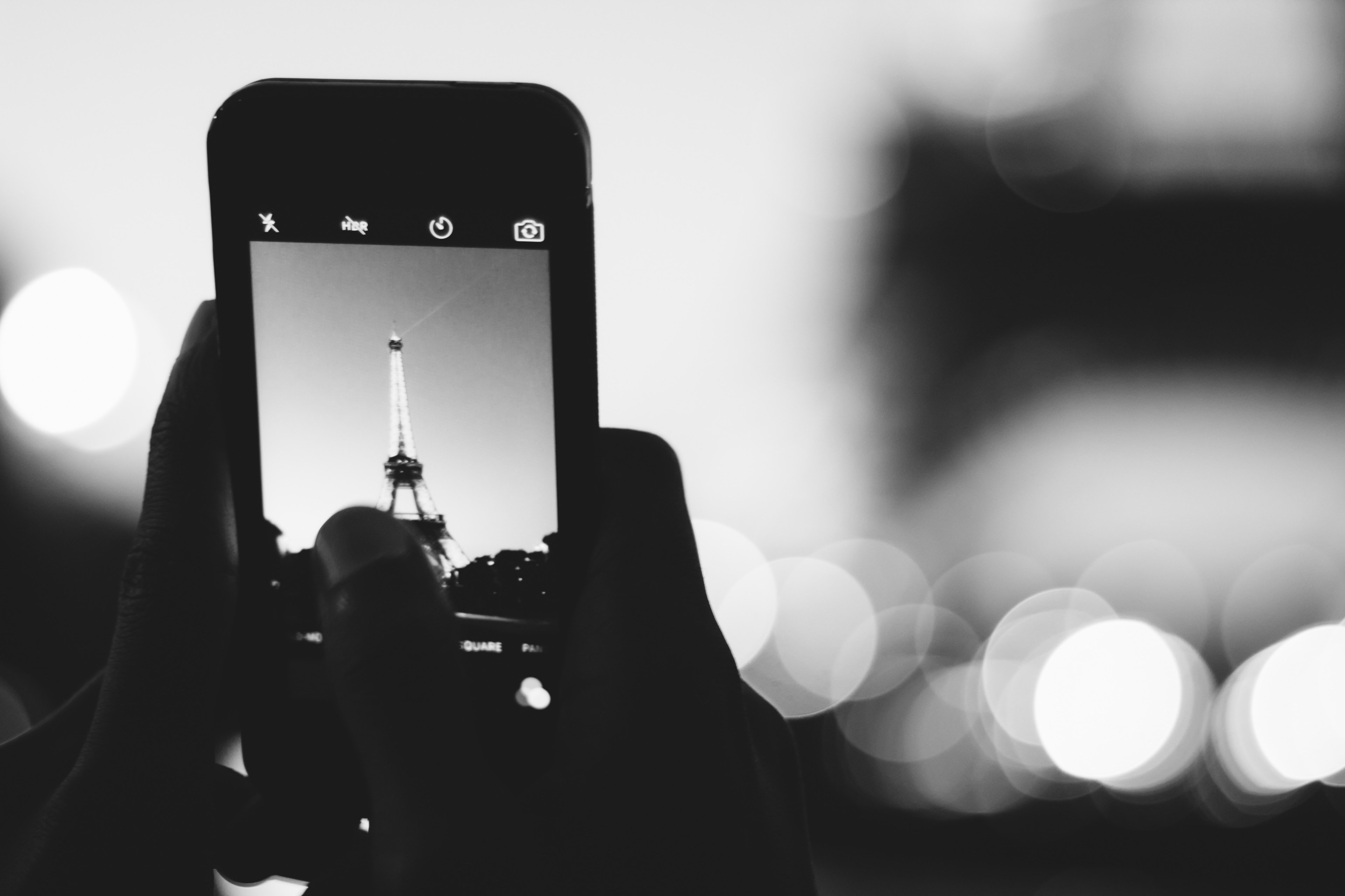 city phone eiffel tower and pari 4k, HD Wallpaper