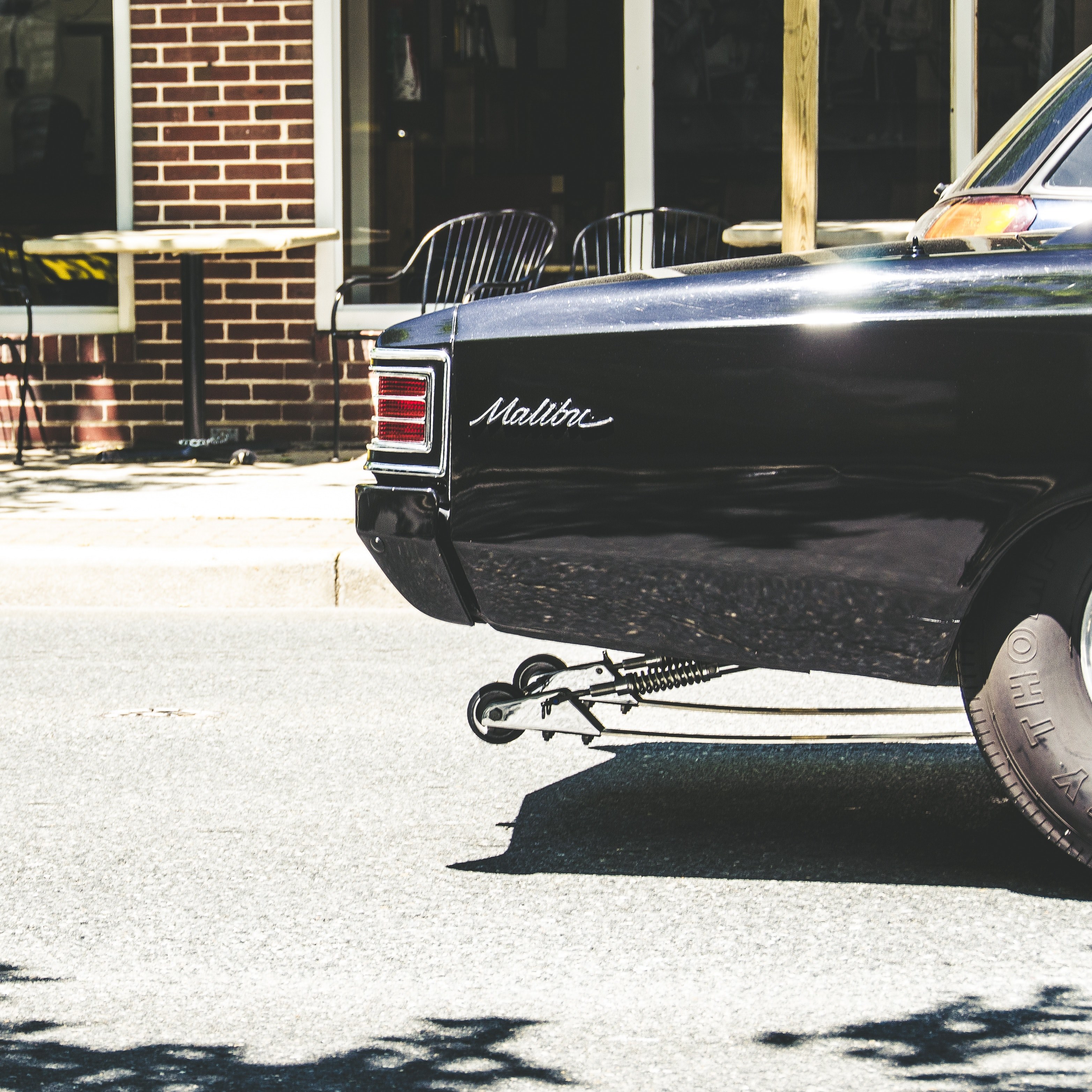 profile view of black vintage cars trunk, _black vintage cars trunk 4k, HD Wallpaper