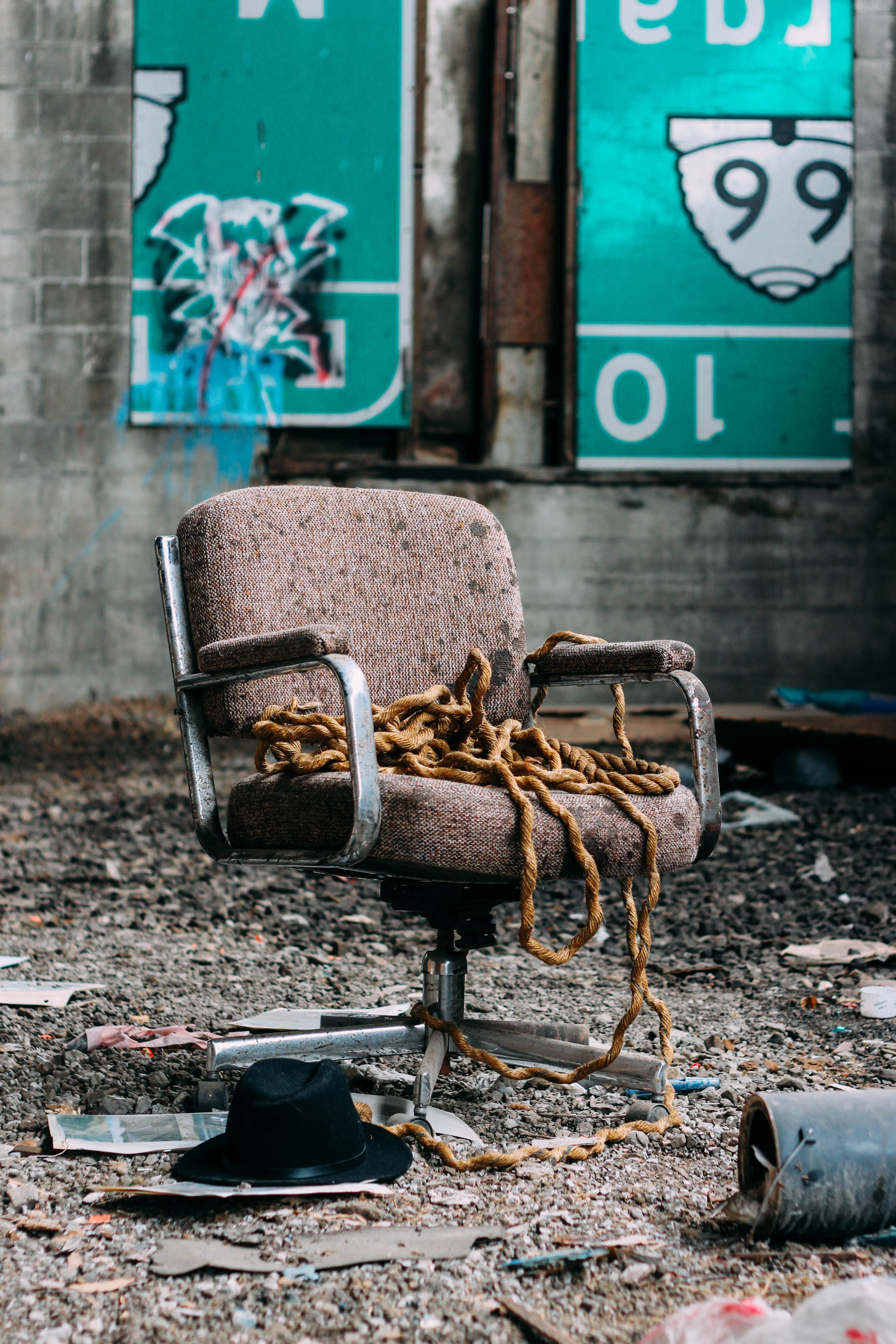 chair rope abandoned and furnishing hd, 4k, Phone HD Wallpaper