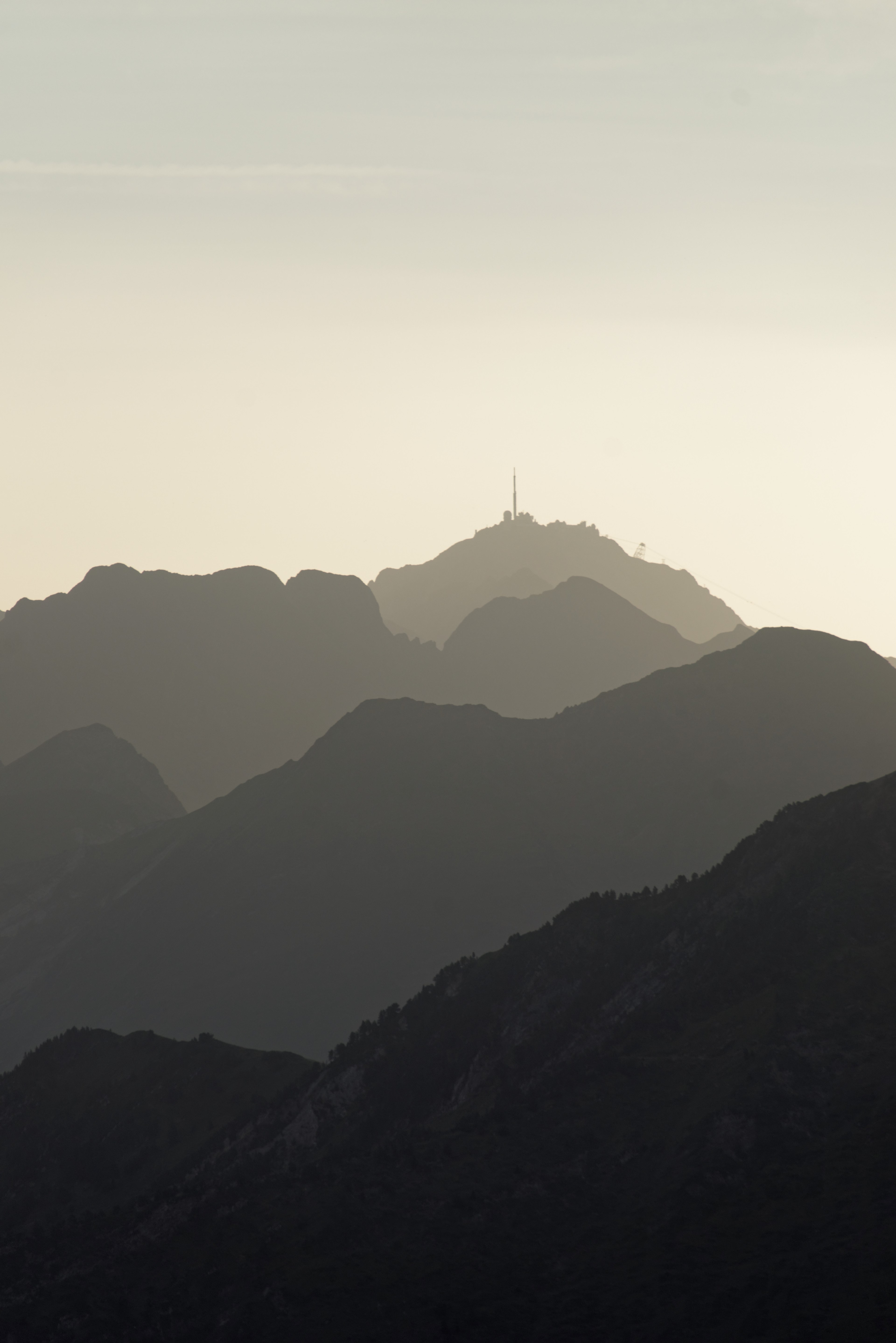 mountain fog weather station and hiking hd, 4k, Phone HD Wallpaper