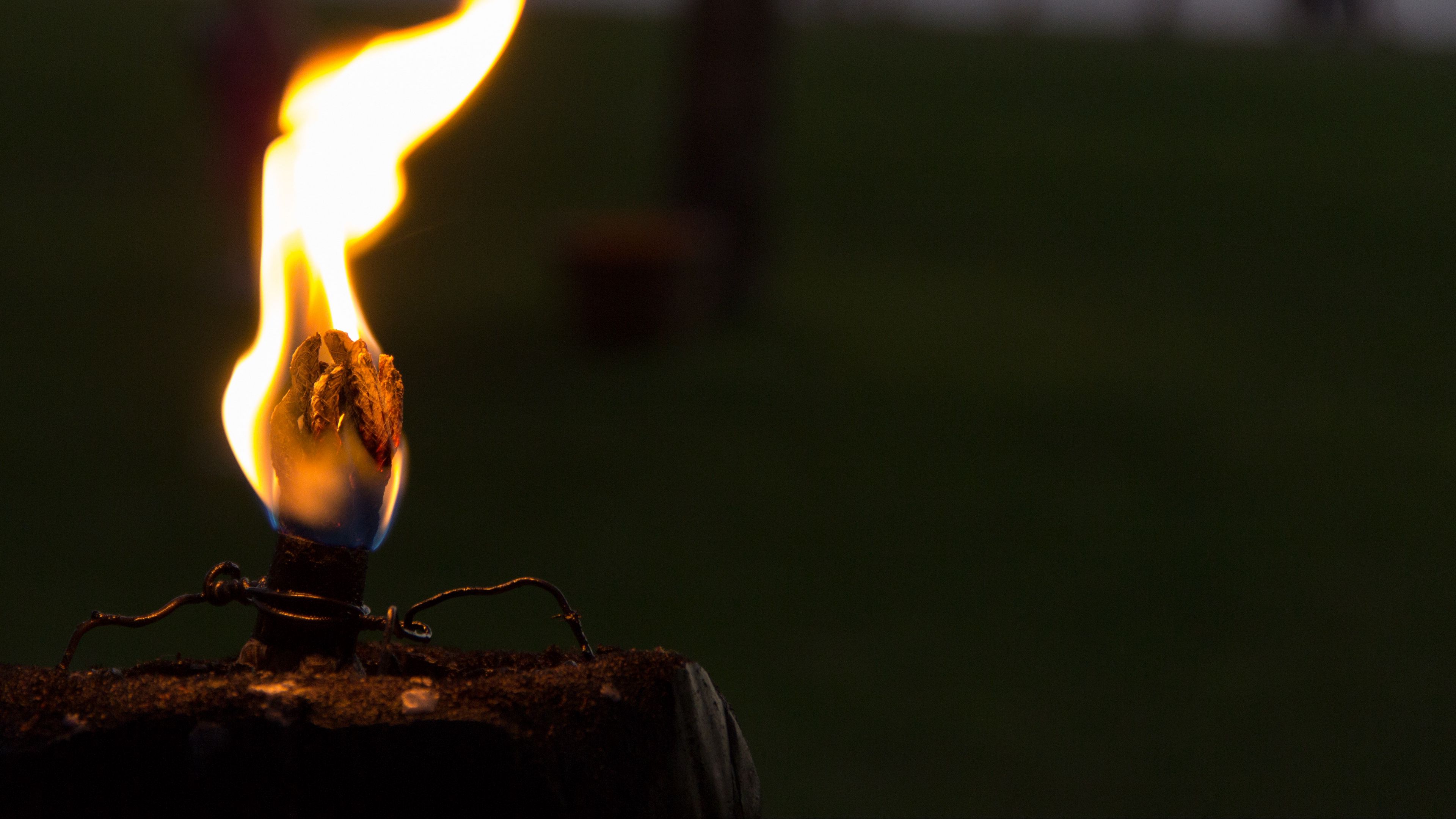 fire, wick, flame, 4k, HD Wallpaper