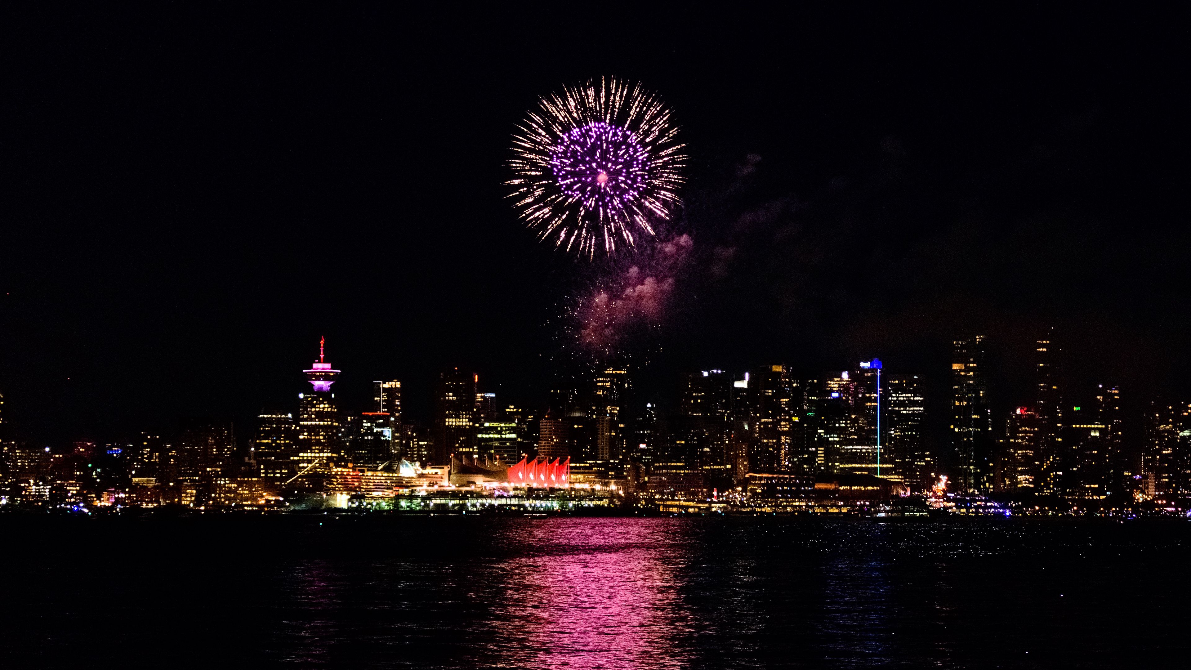 salute, city, night, holiday, 4k, HD Wallpaper
