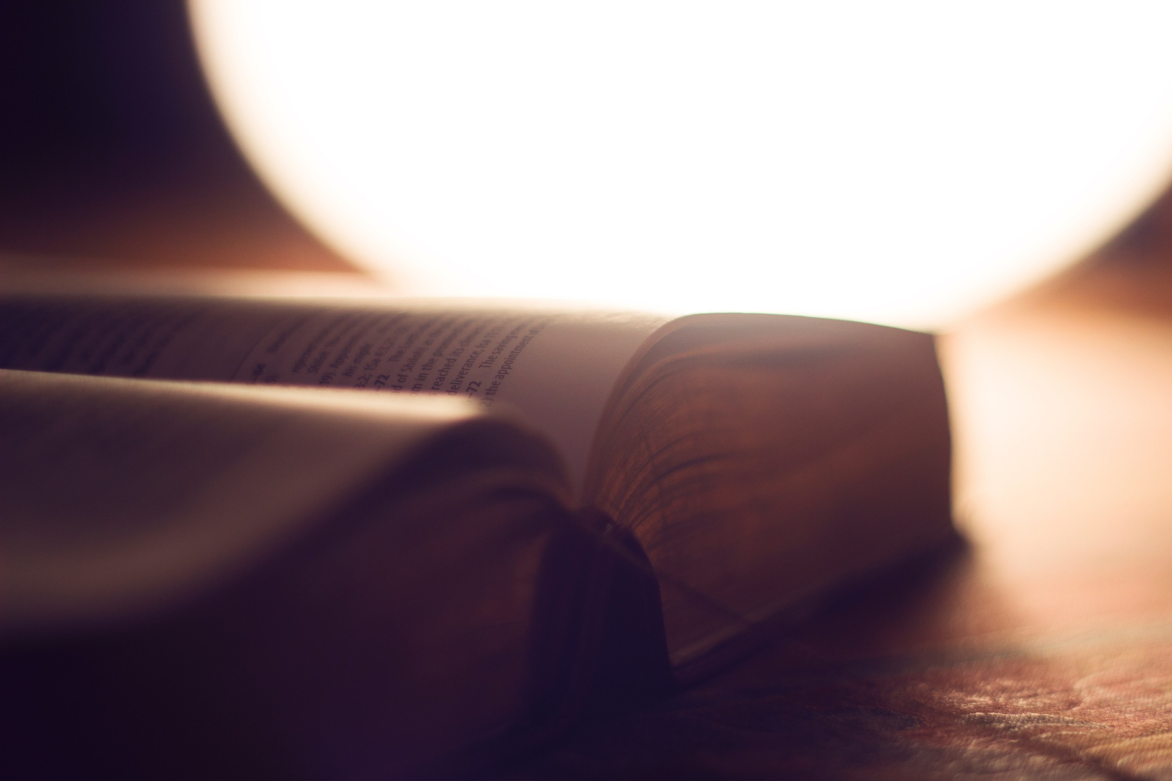 book pages light and words 4k, HD Wallpaper