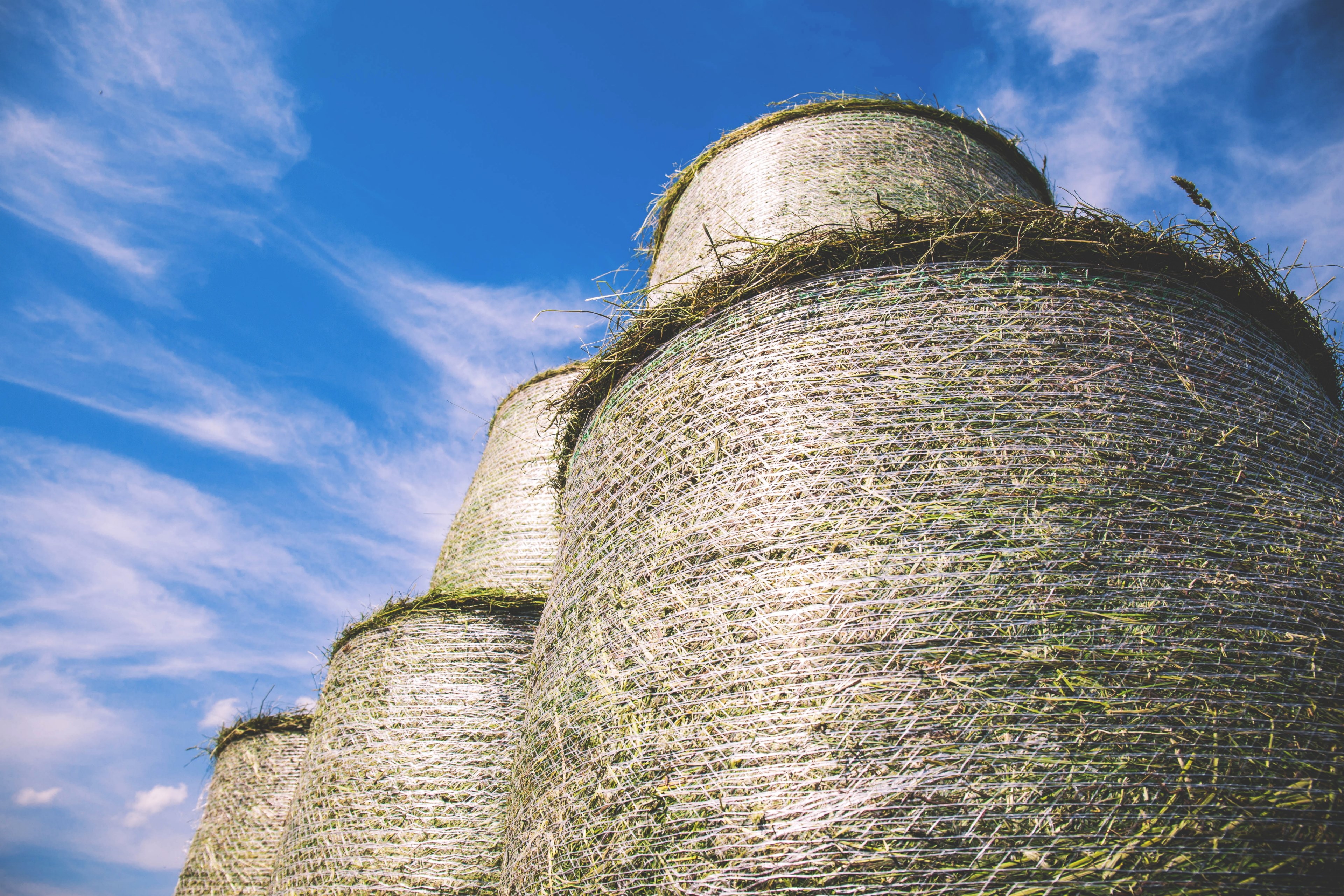 hay hay bale haystack and sky 4k, HD Wallpaper