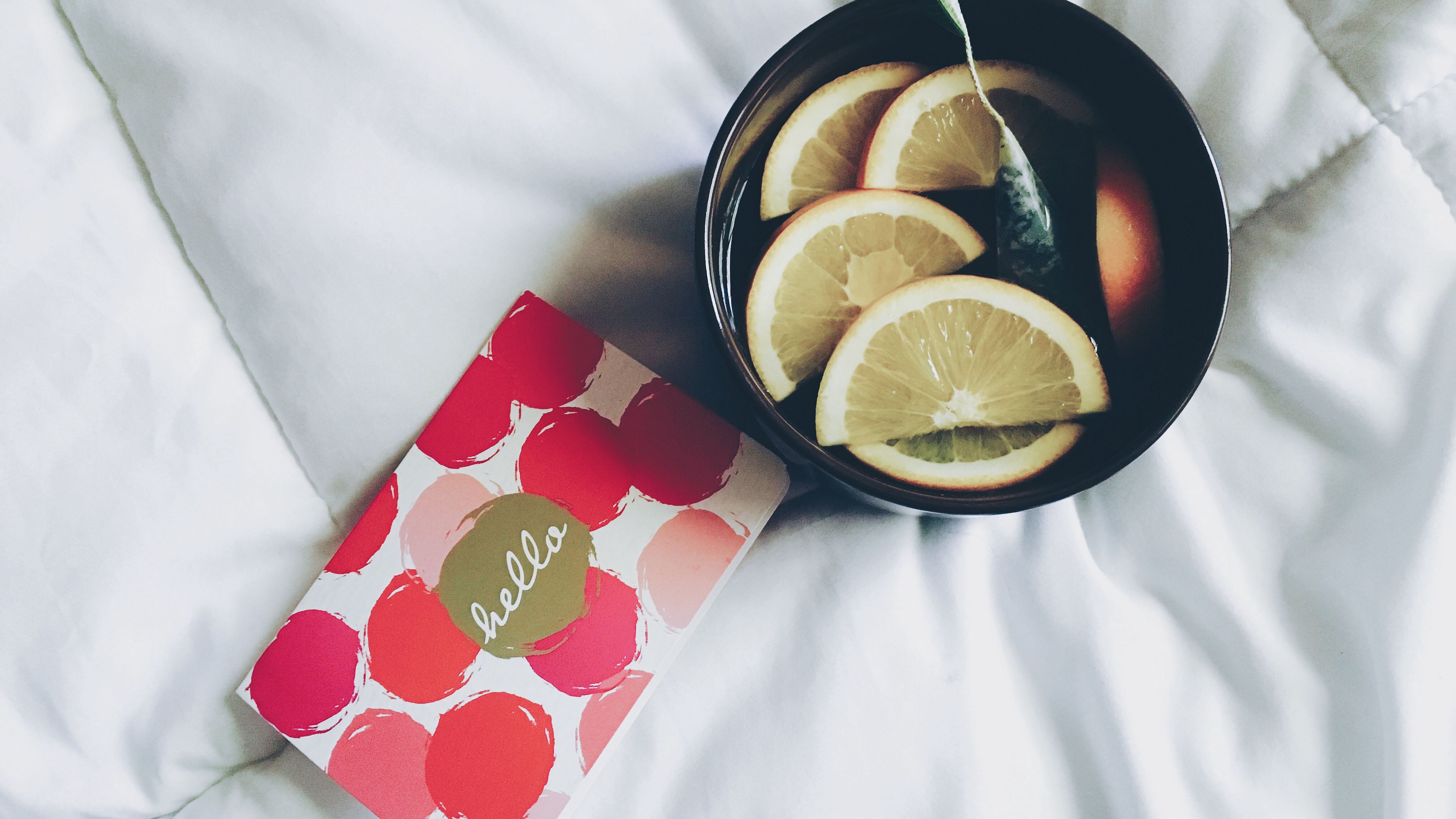 tea, lemon, postcard, drink, 4k, HD Wallpaper