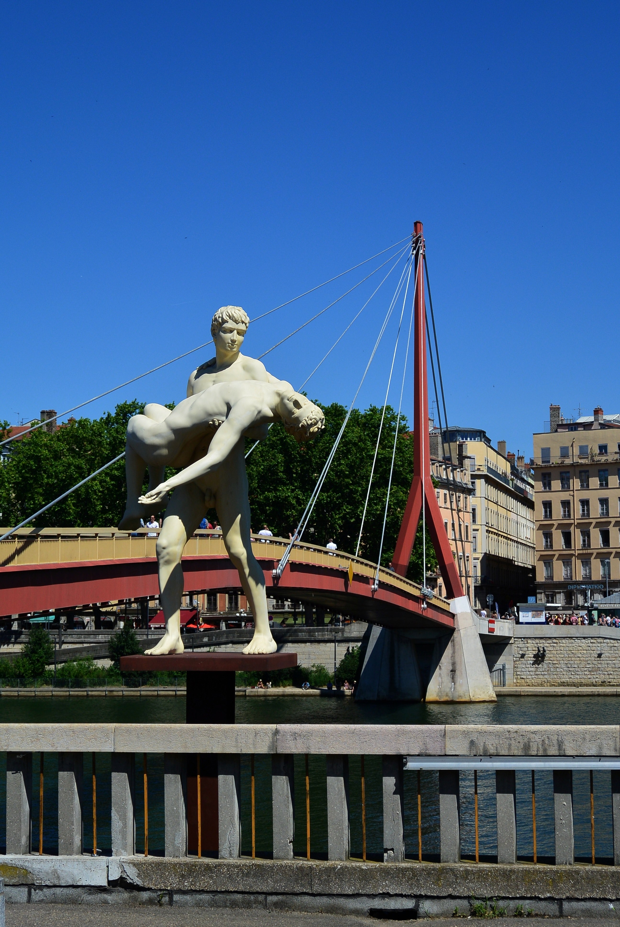 roman bridge and sculpture hd, 4k, Phone HD Wallpaper