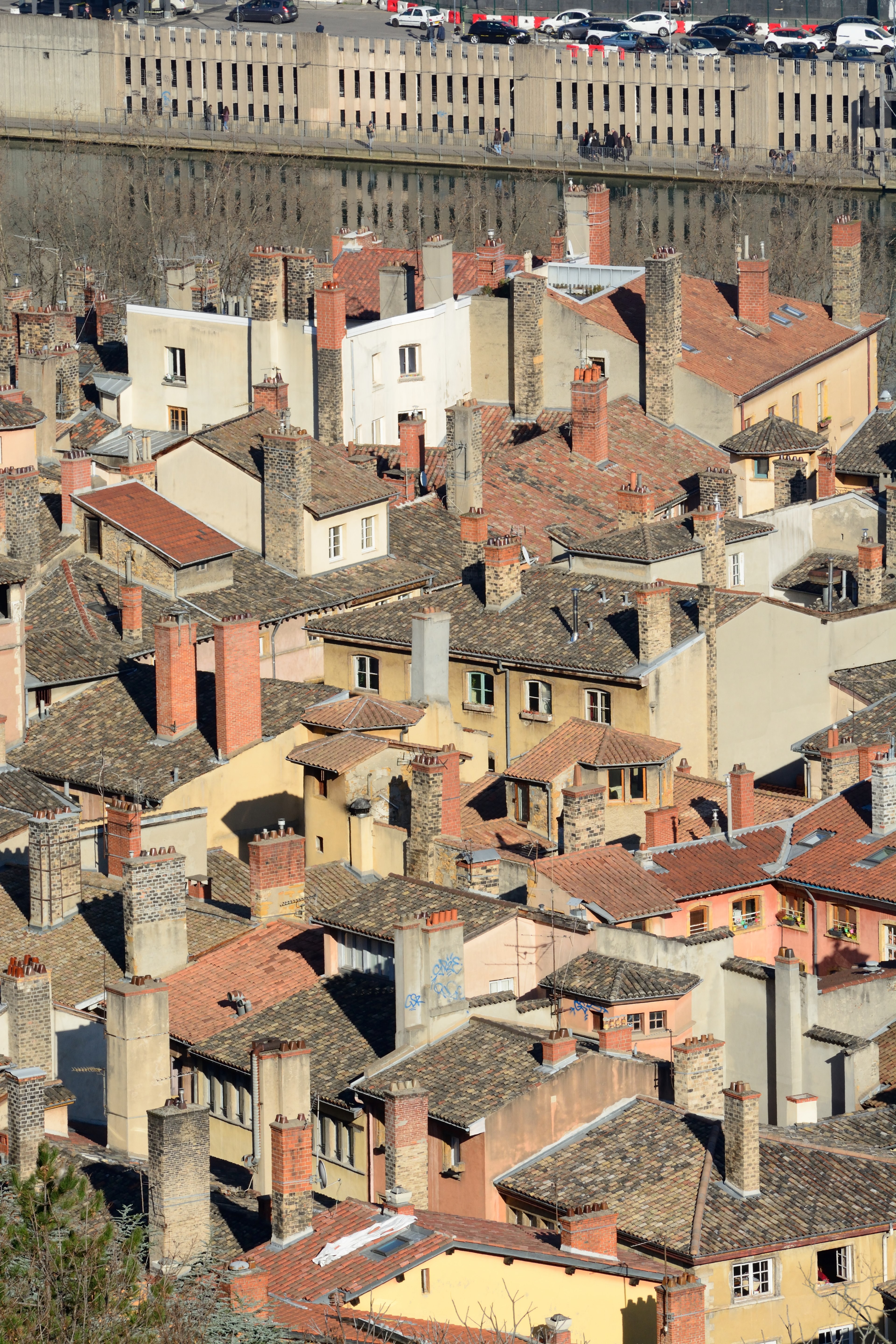 roofs at saint jean 4k, Phone HD Wallpaper