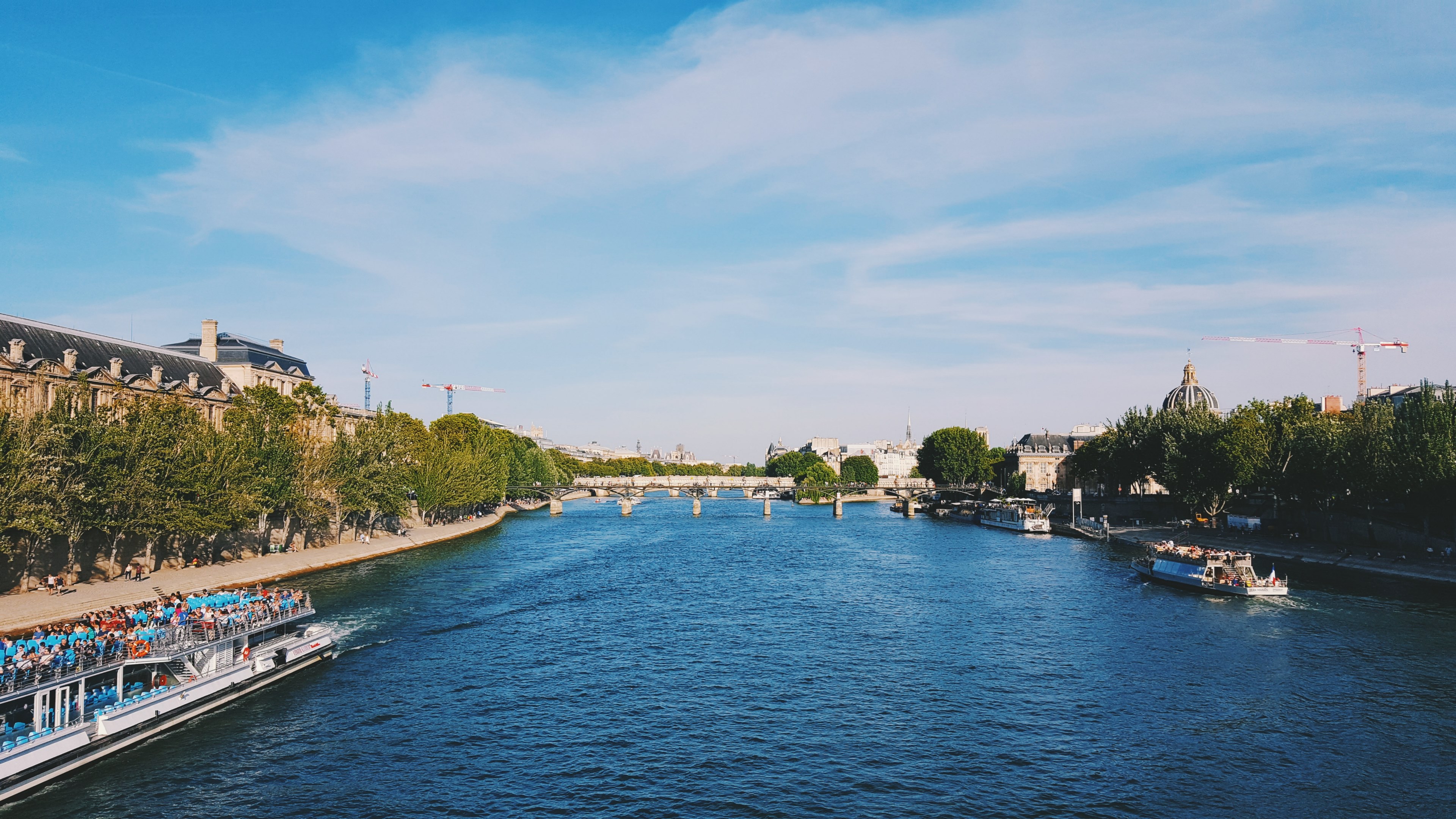view over la seine at paris 4k, HD Wallpaper