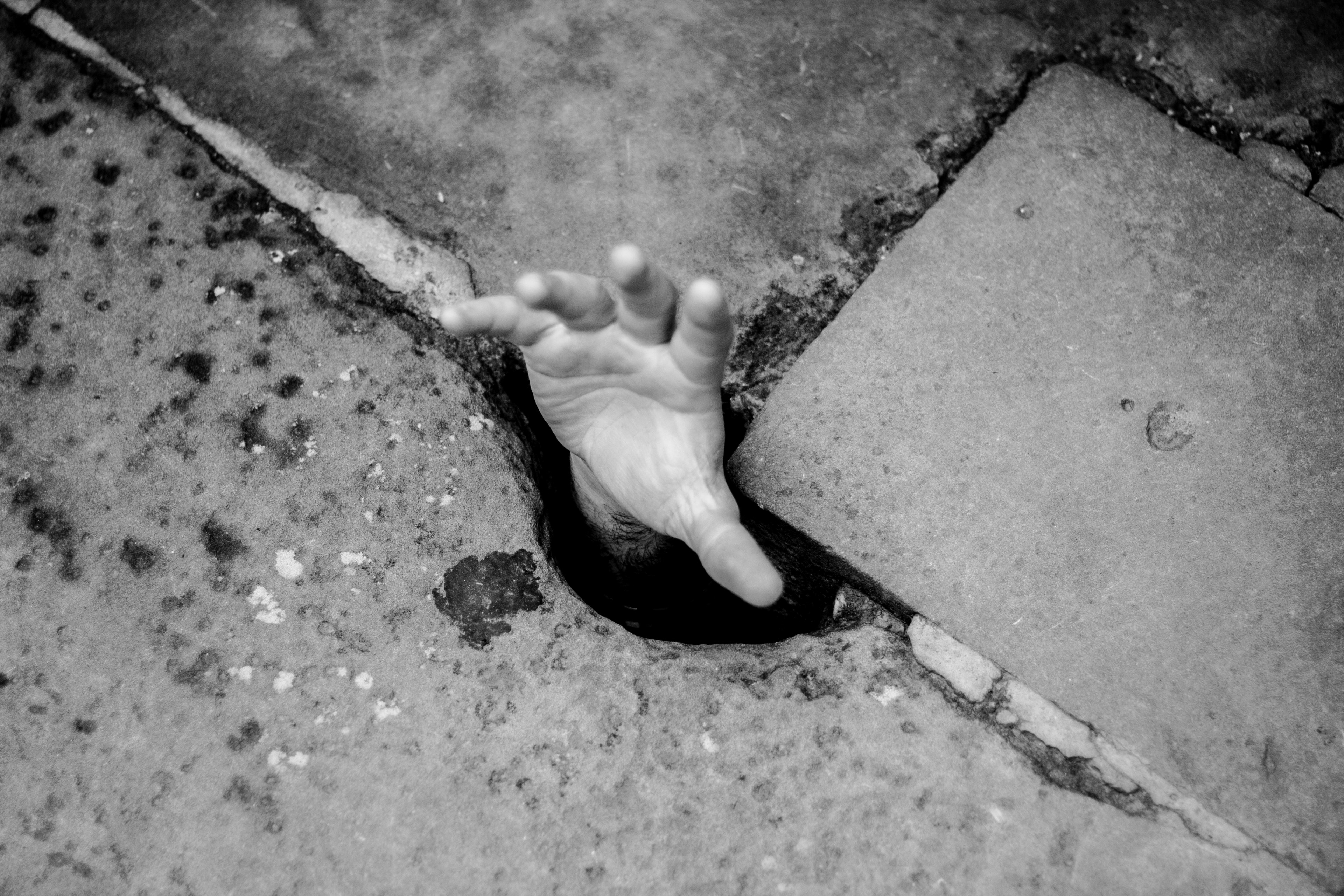rock concrete help and hand 4k, HD Wallpaper