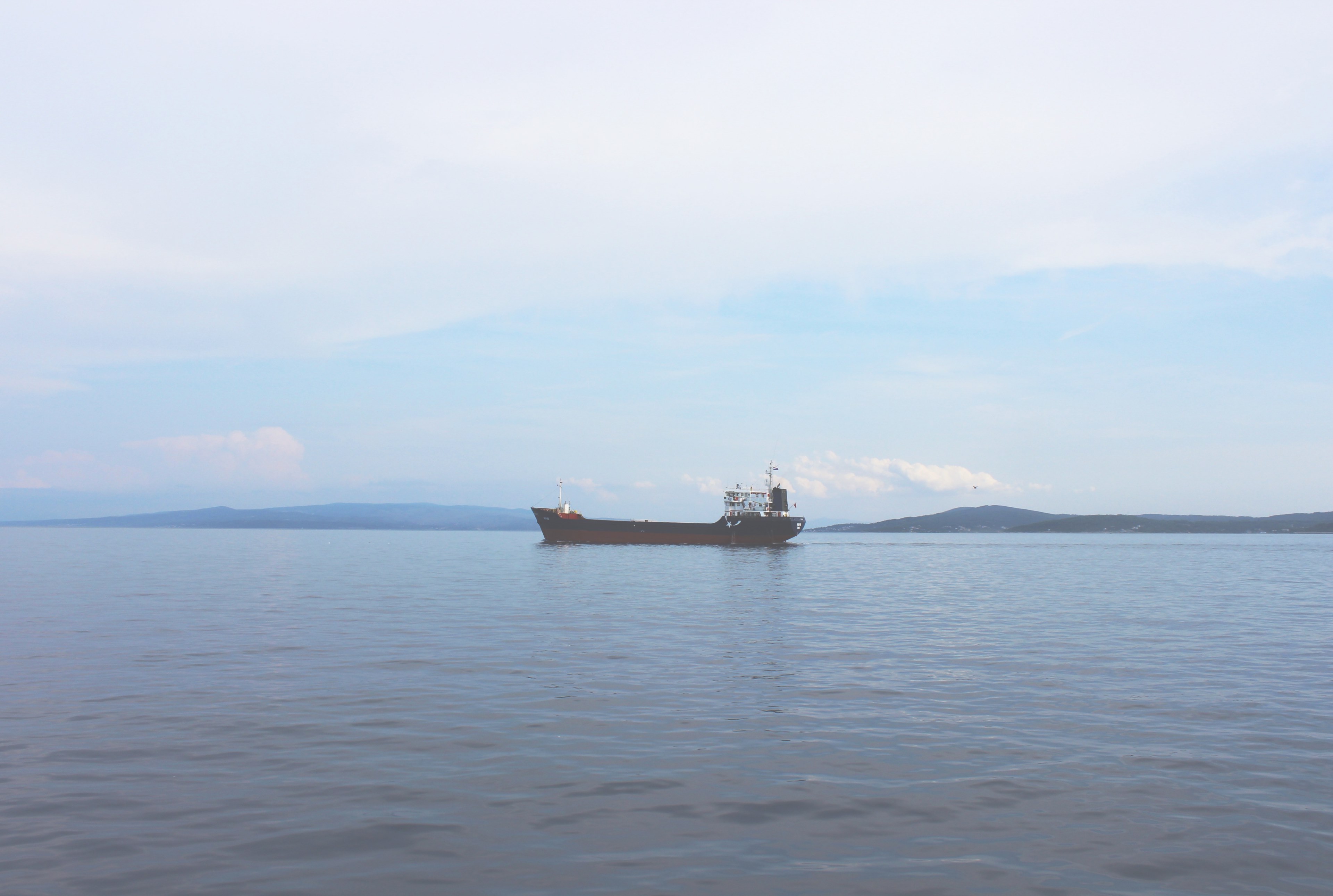 sea ocean seascape and tanker 4k, HD Wallpaper