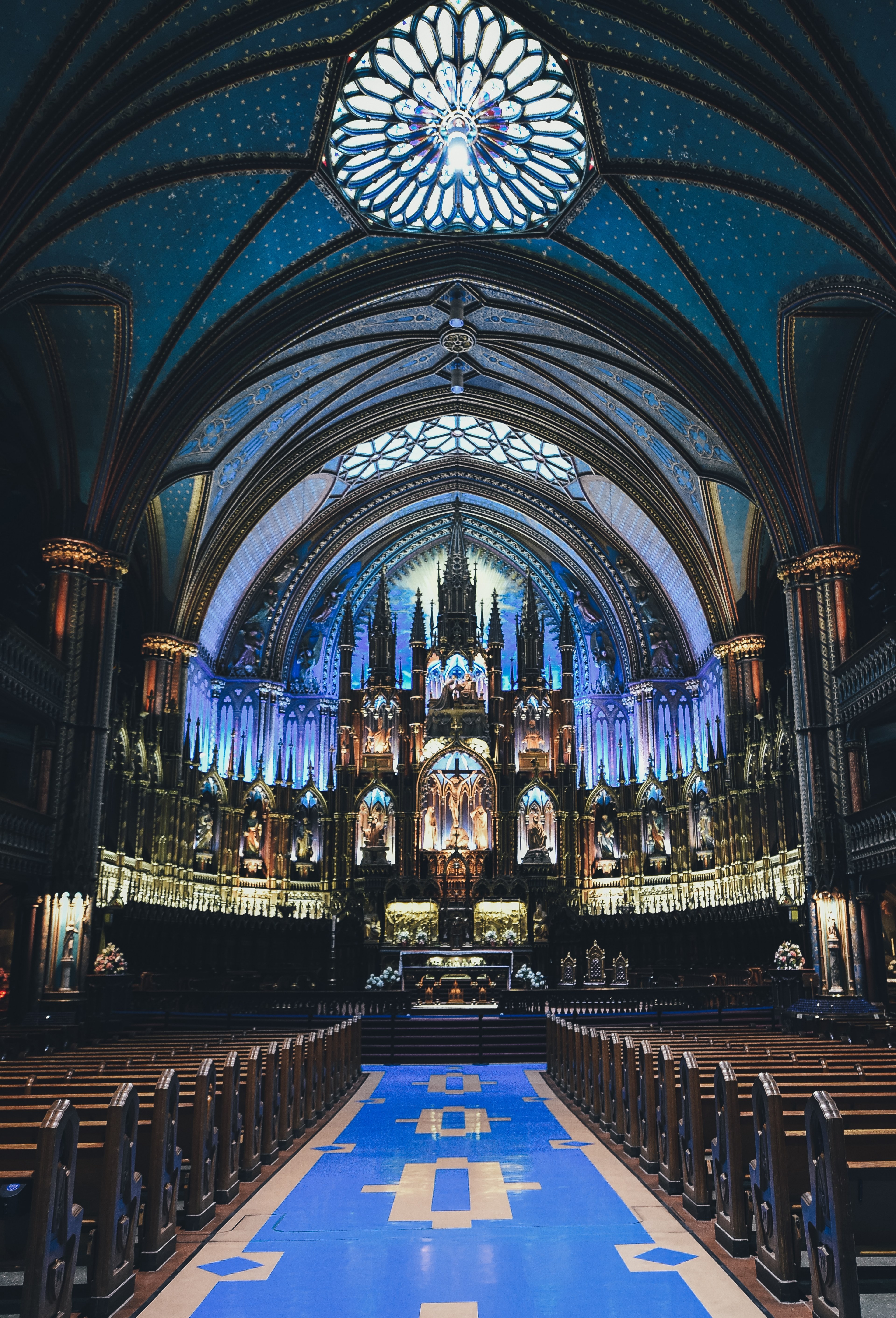 pew aisle and catherdral hd, 4k, Phone HD Wallpaper