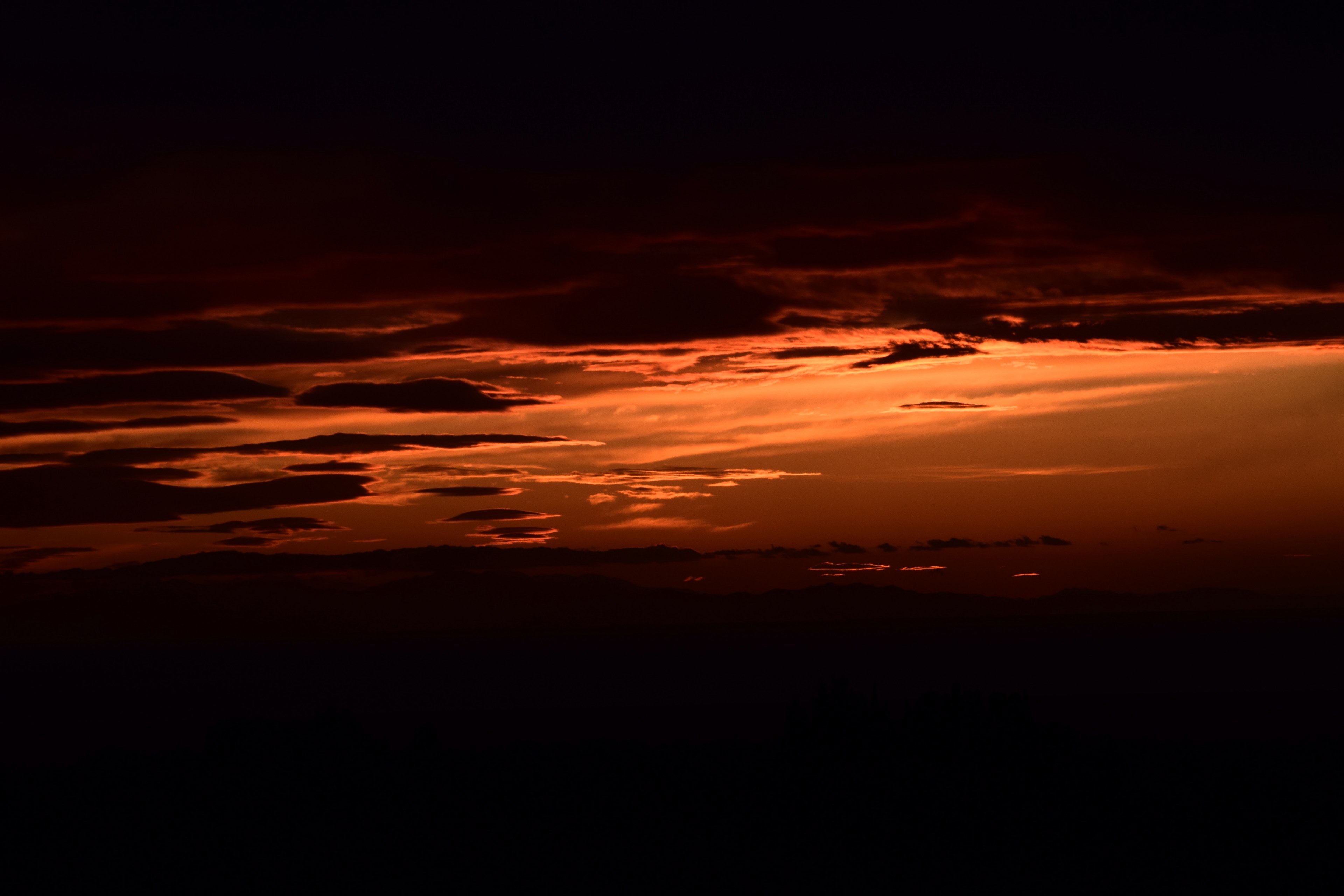 sunset sunrise sky and orange 4k, HD Wallpaper