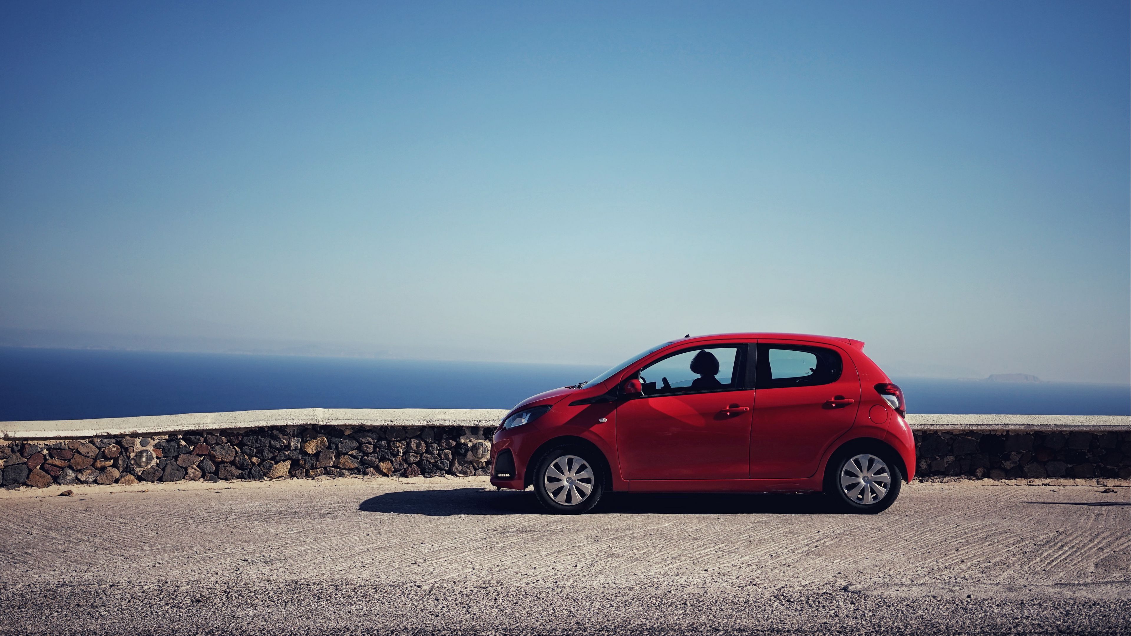 car, mini, red, side view, 4k, HD Wallpaper