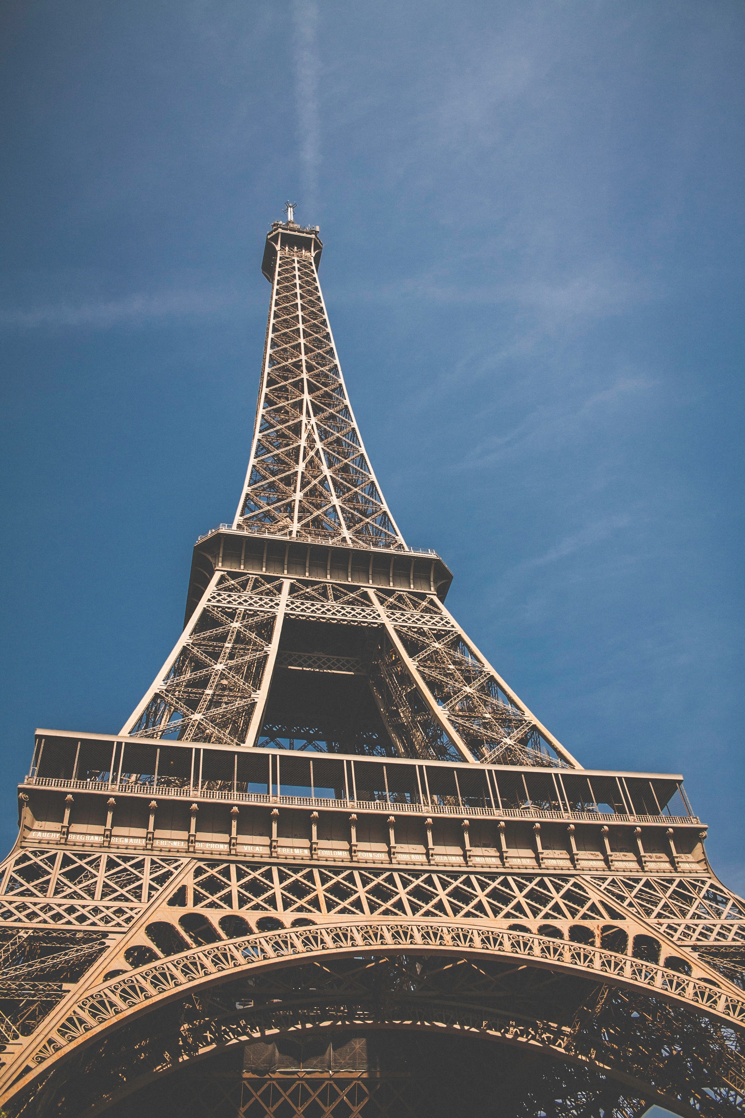 looking up at the eiffel tower in paris, looking up at eiffel tower 4k, Phone HD Wallpaper