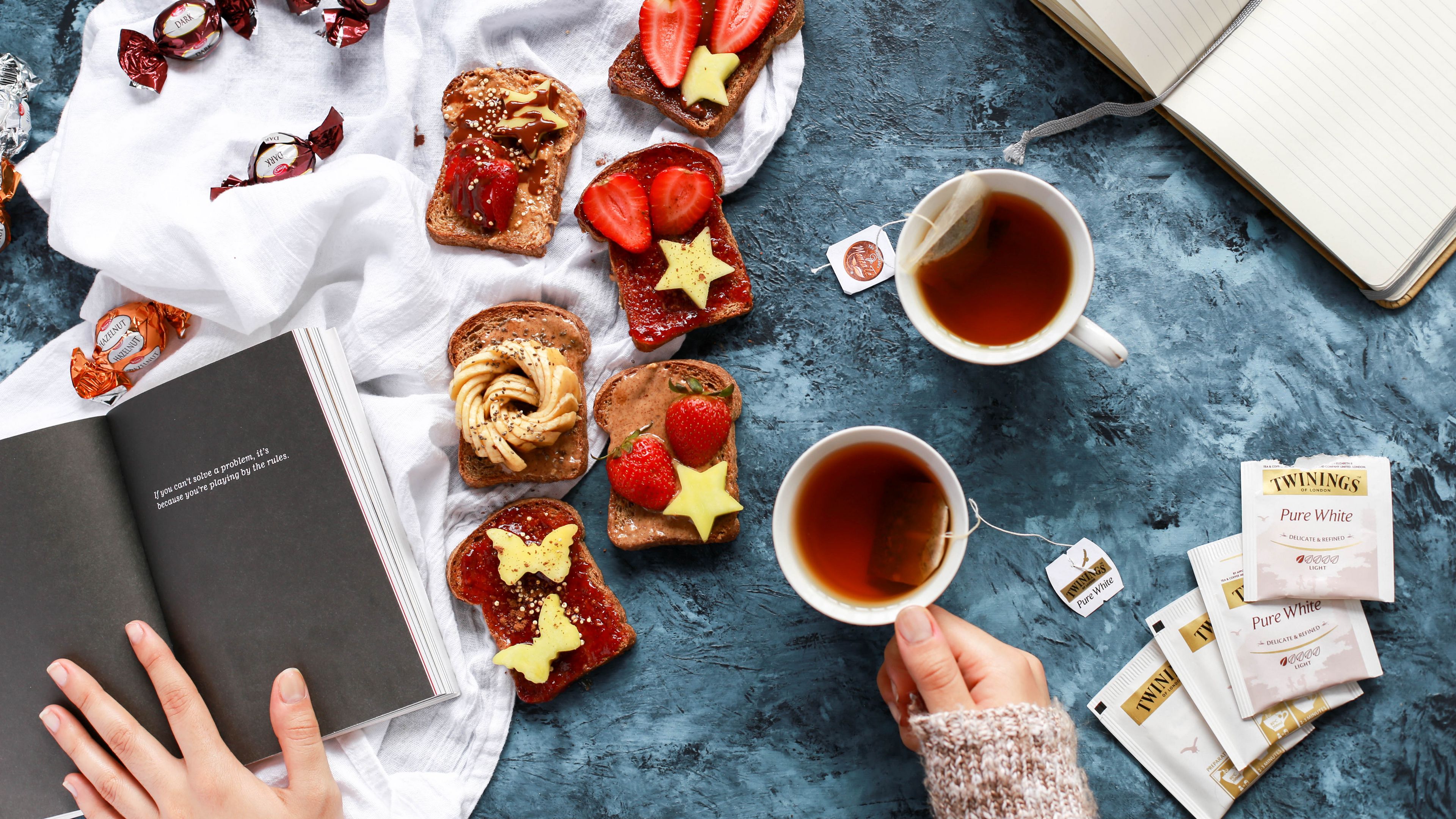 tea, sandwiches, breakfast, 4k, HD Wallpaper