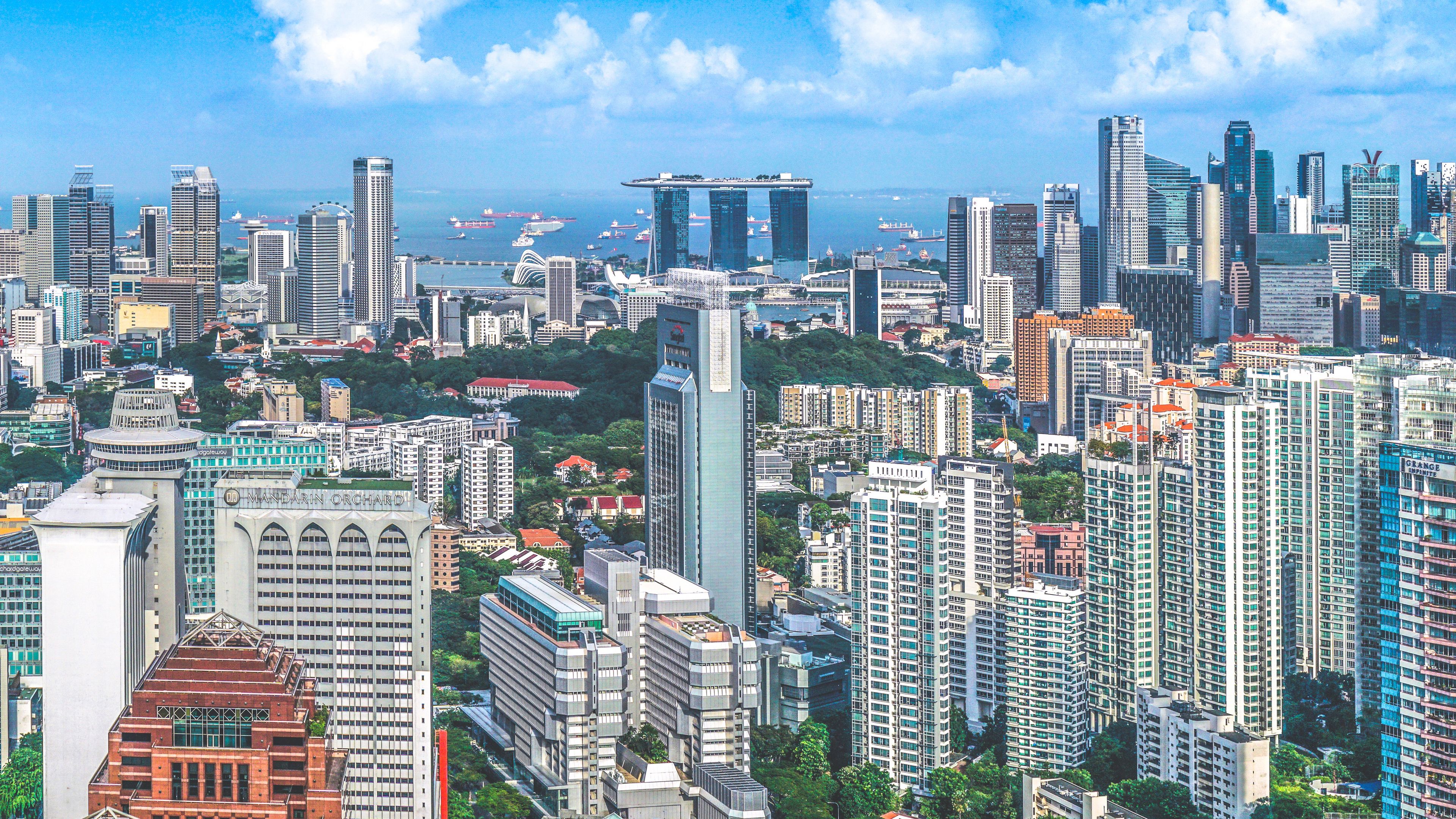 singapore, skyscrapers, architecture, 4k, HD Wallpaper