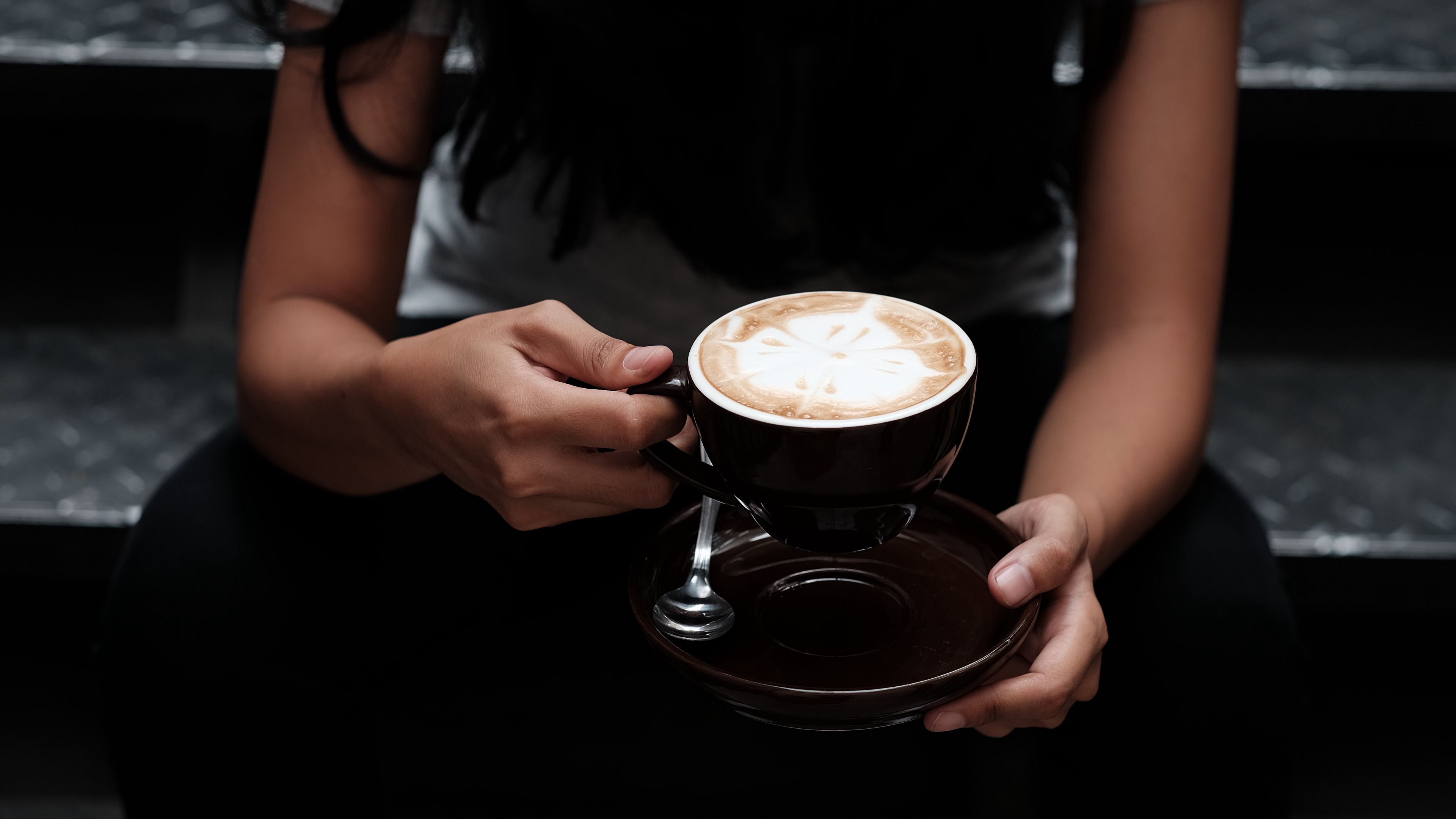 cup, coffee, hands, cappuccino, 4k, HD Wallpaper