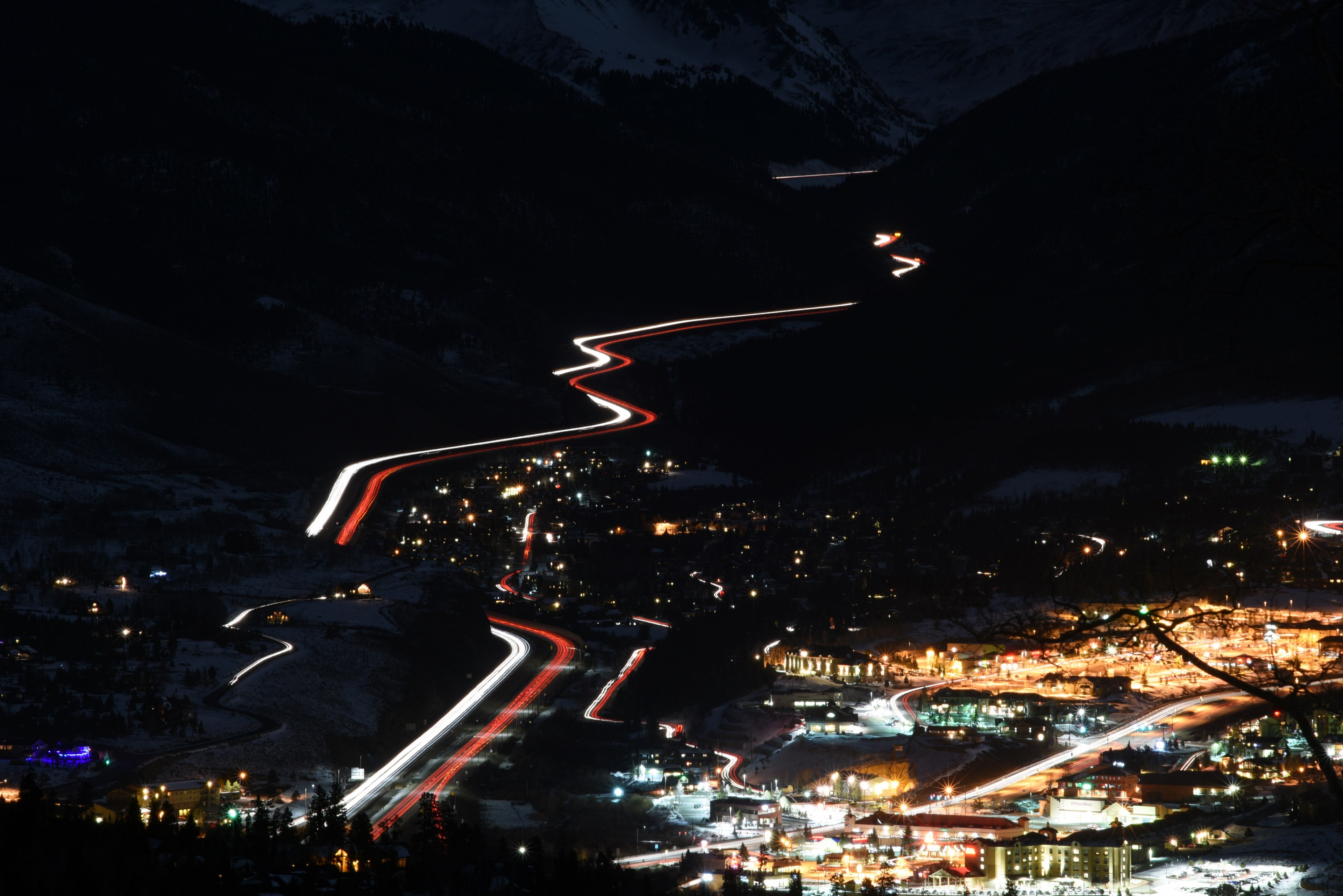 mountain line exciting and city 4k, HD Wallpaper