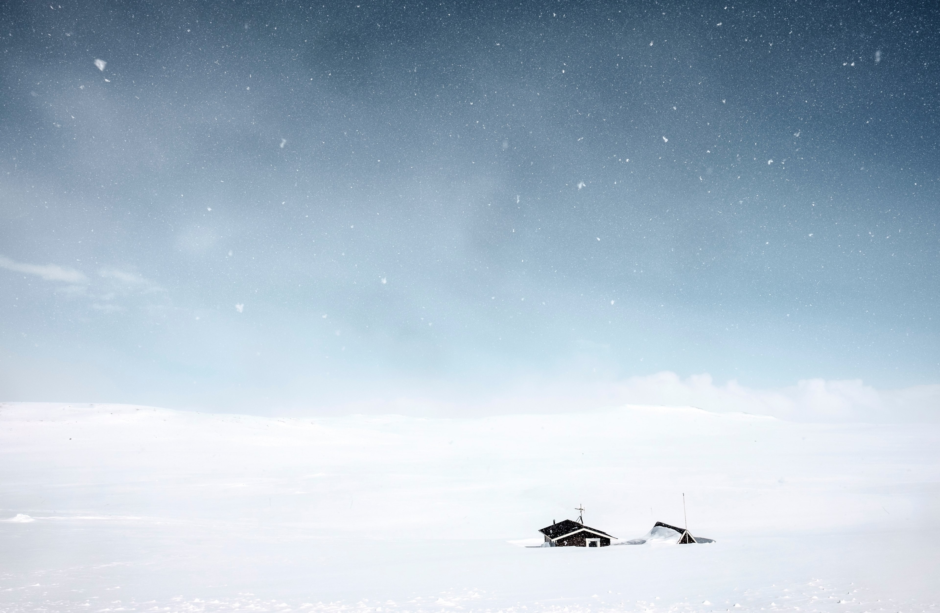 snow house snowing and cloud 4k, HD Wallpaper